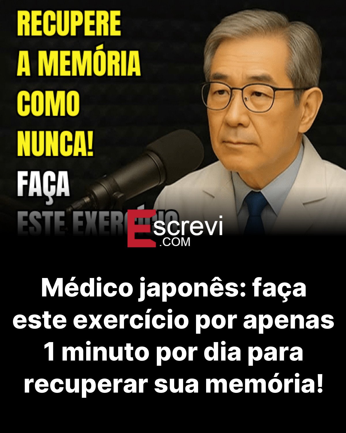 Médico japonês: faça este exercício por apenas 1 minuto por dia para recuperar sua memória! card preto