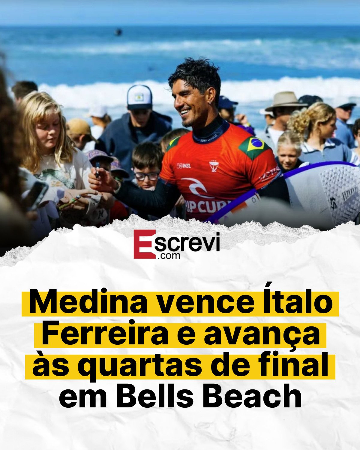 Medina vence Ítalo Ferreira e avança às quartas de final em Bells Beach card branco