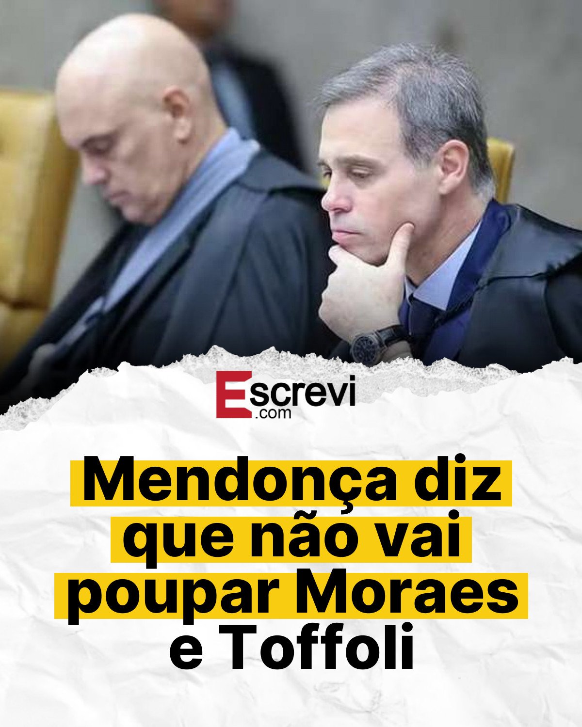 Mendonça diz que não vai poupar Moraes e Toffoli card branco