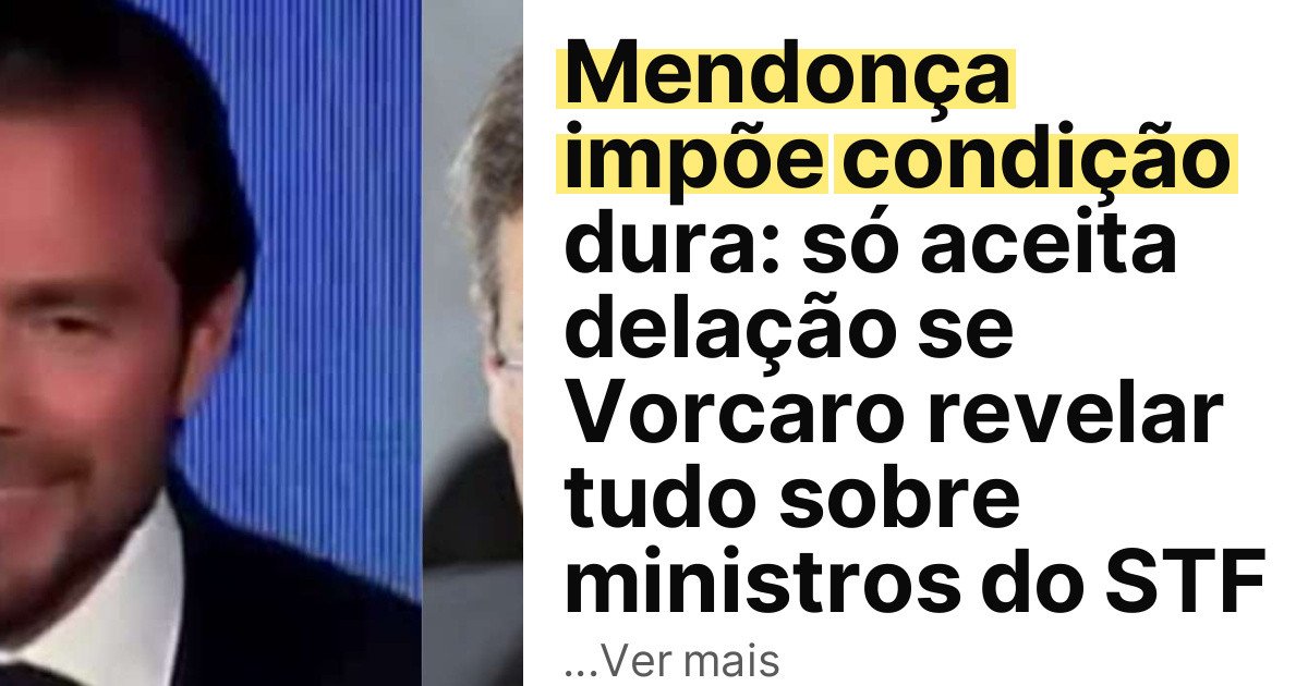 Mendonça impõe condição dura: só aceita delação se Vorcaro revelar tudo sobre ministros do STF imagem principal