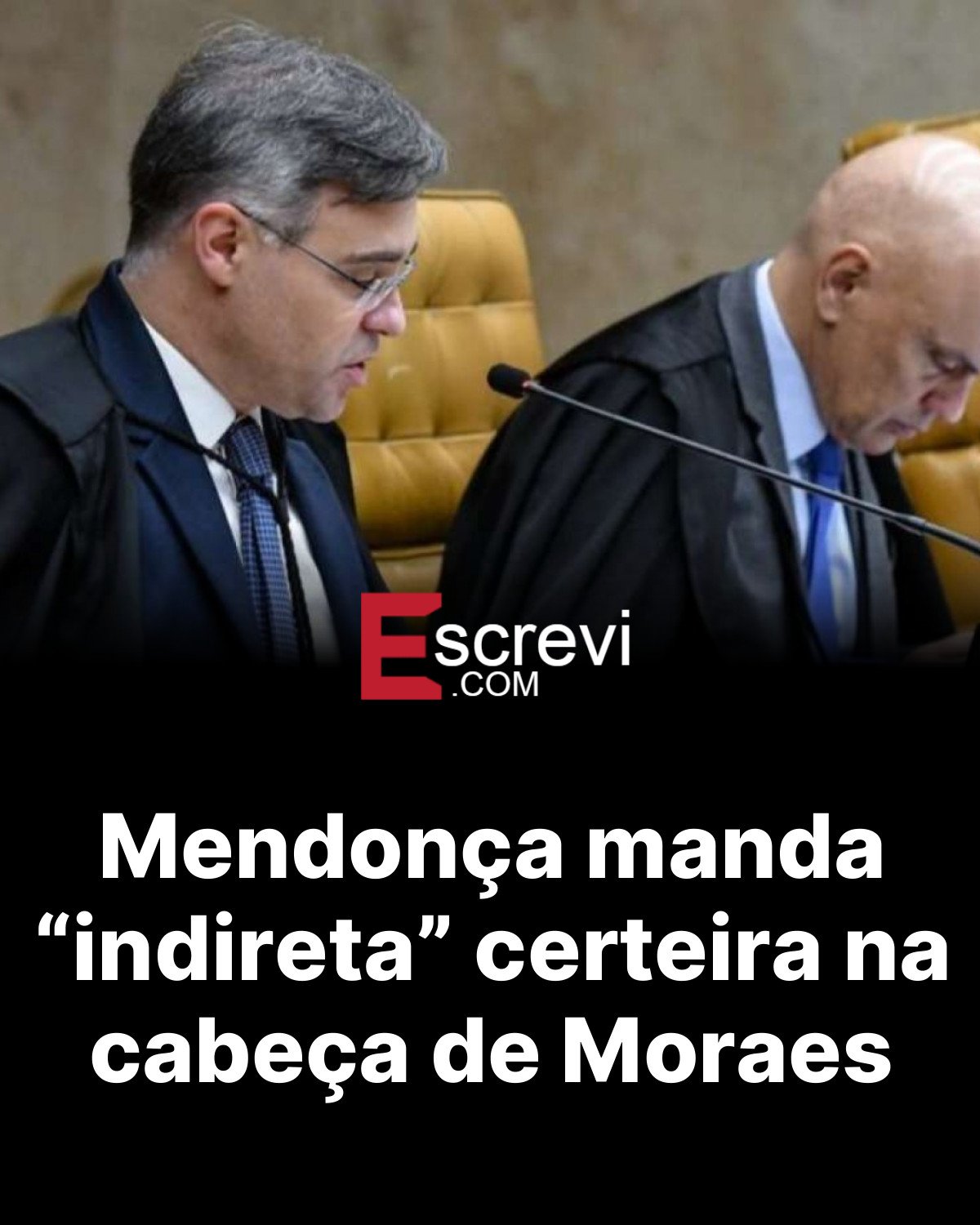 Mendonça manda “indireta” certeira na cabeça de Moraes card preto
