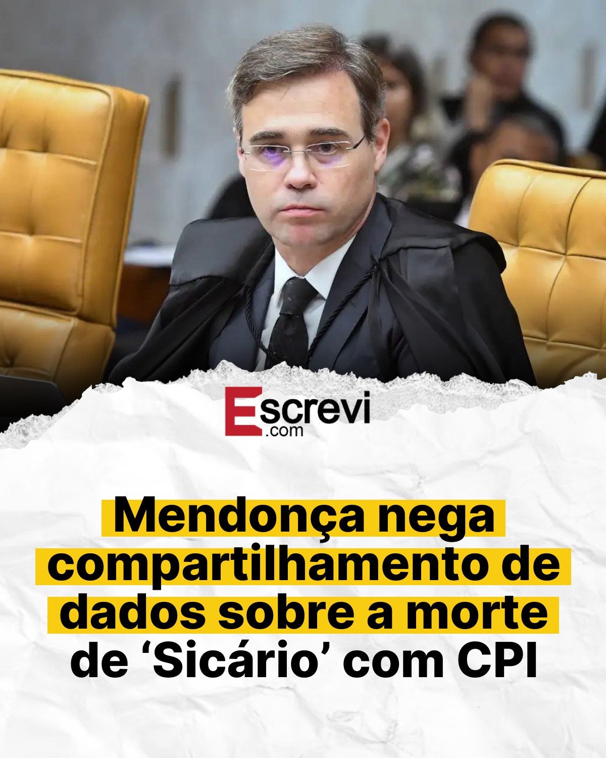 Mendonça nega compartilhamento de dados sobre a morte de ‘Sicário’ com CPI card branco