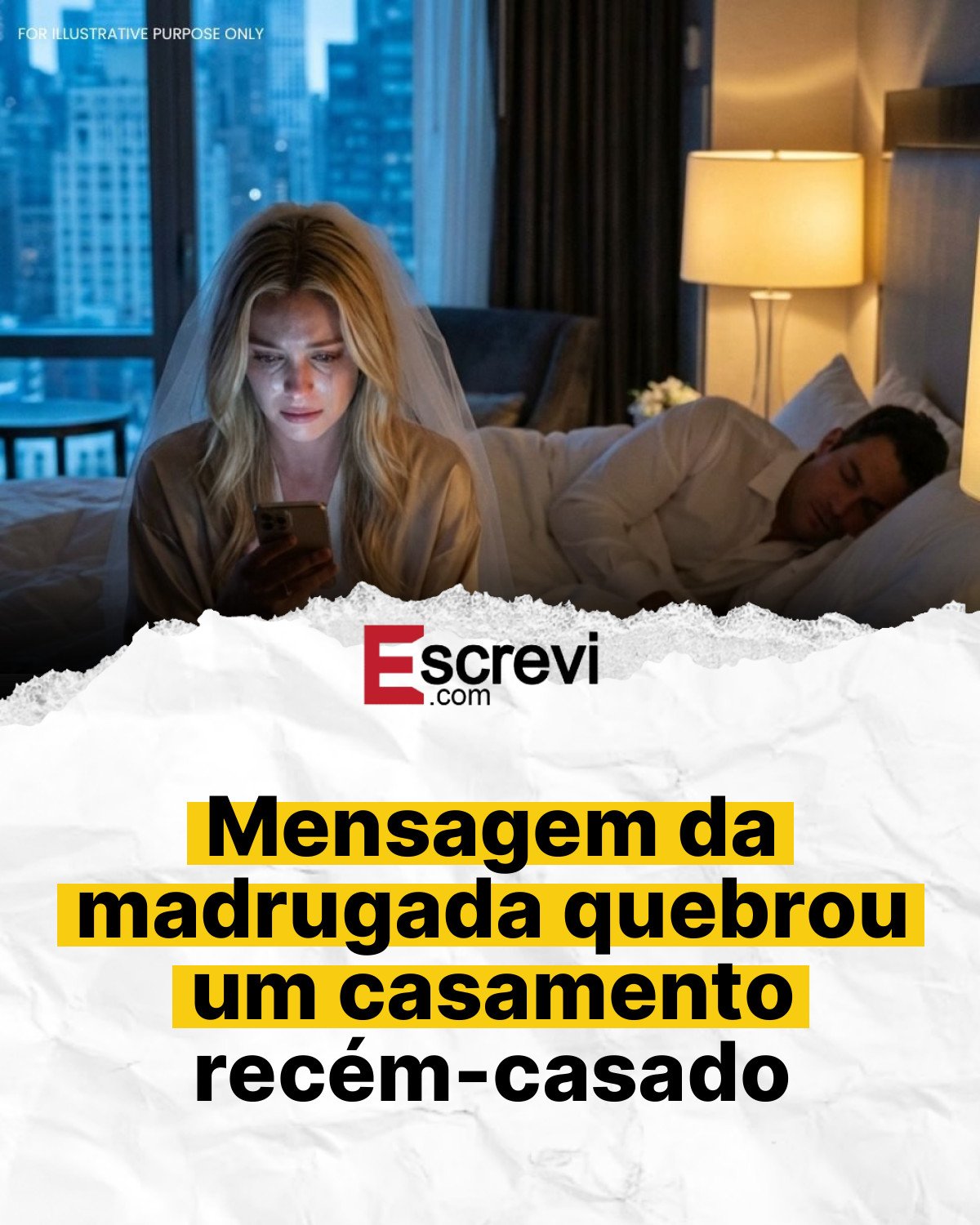 Mensagem da madrugada quebrou um casamento recém-casado card branco