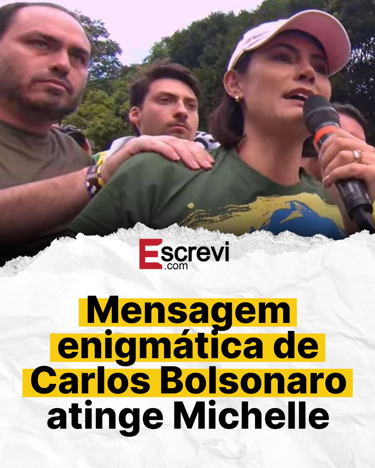 Mensagem enigmática de Carlos Bolsonaro atinge Michelle card branco