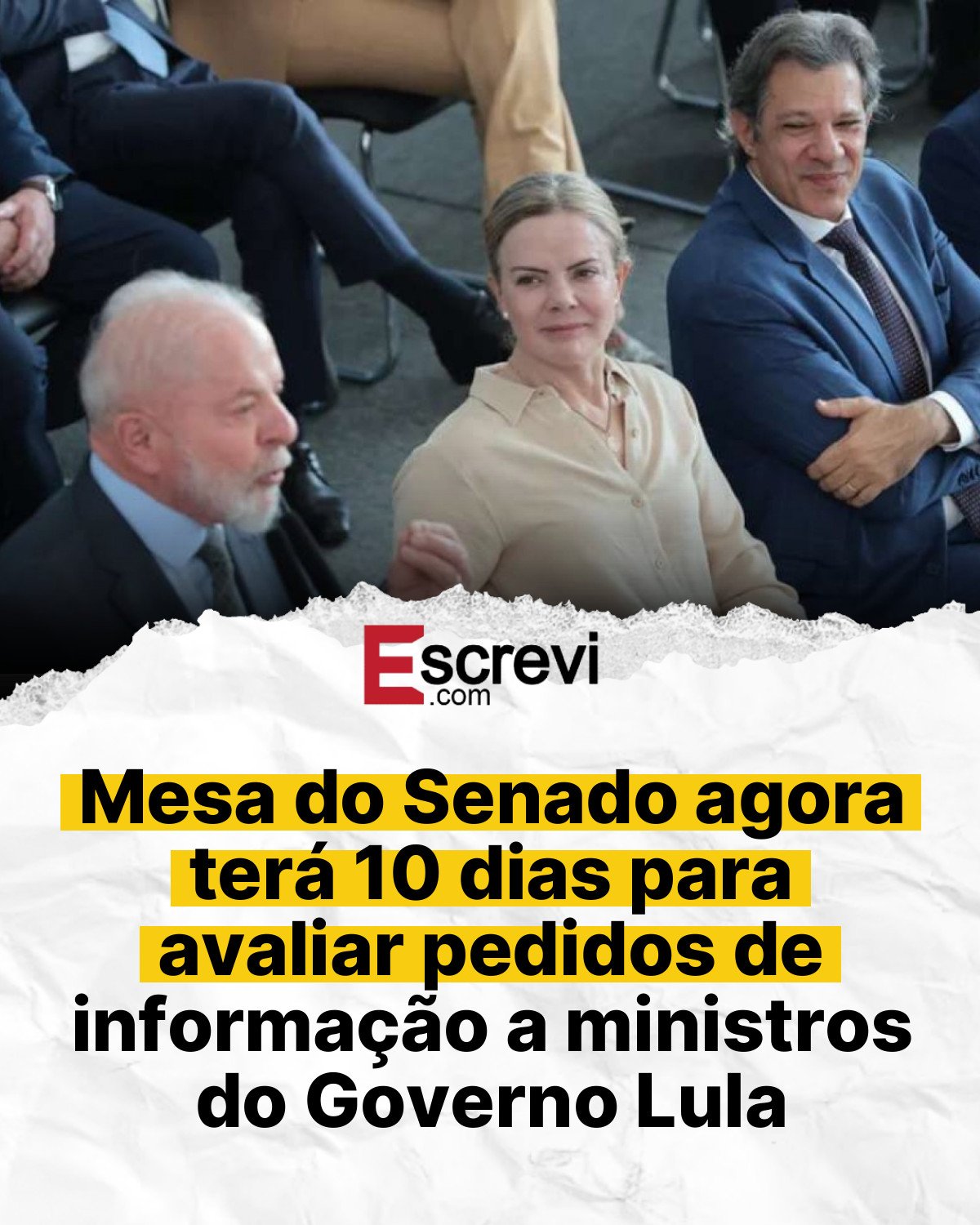 Mesa do Senado agora terá 10 dias para avaliar pedidos de informação a ministros do Governo Lula card branco