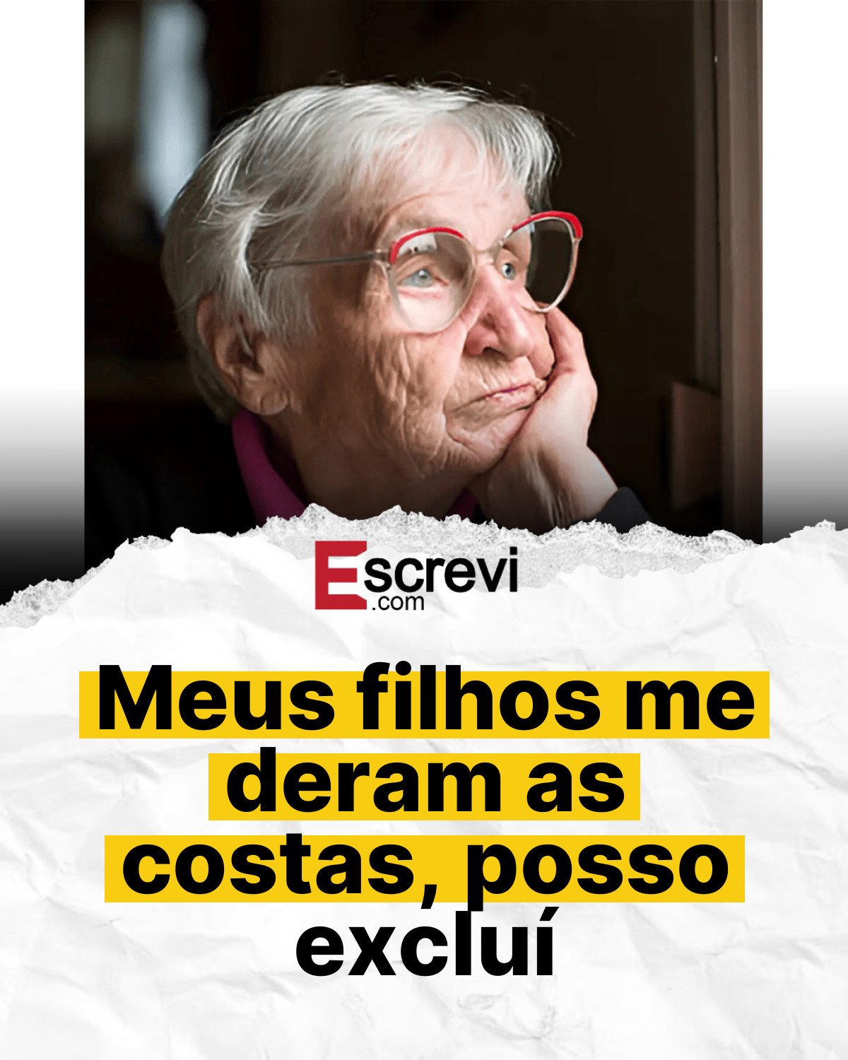 Meus filhos me deram as costas, posso excluí card branco