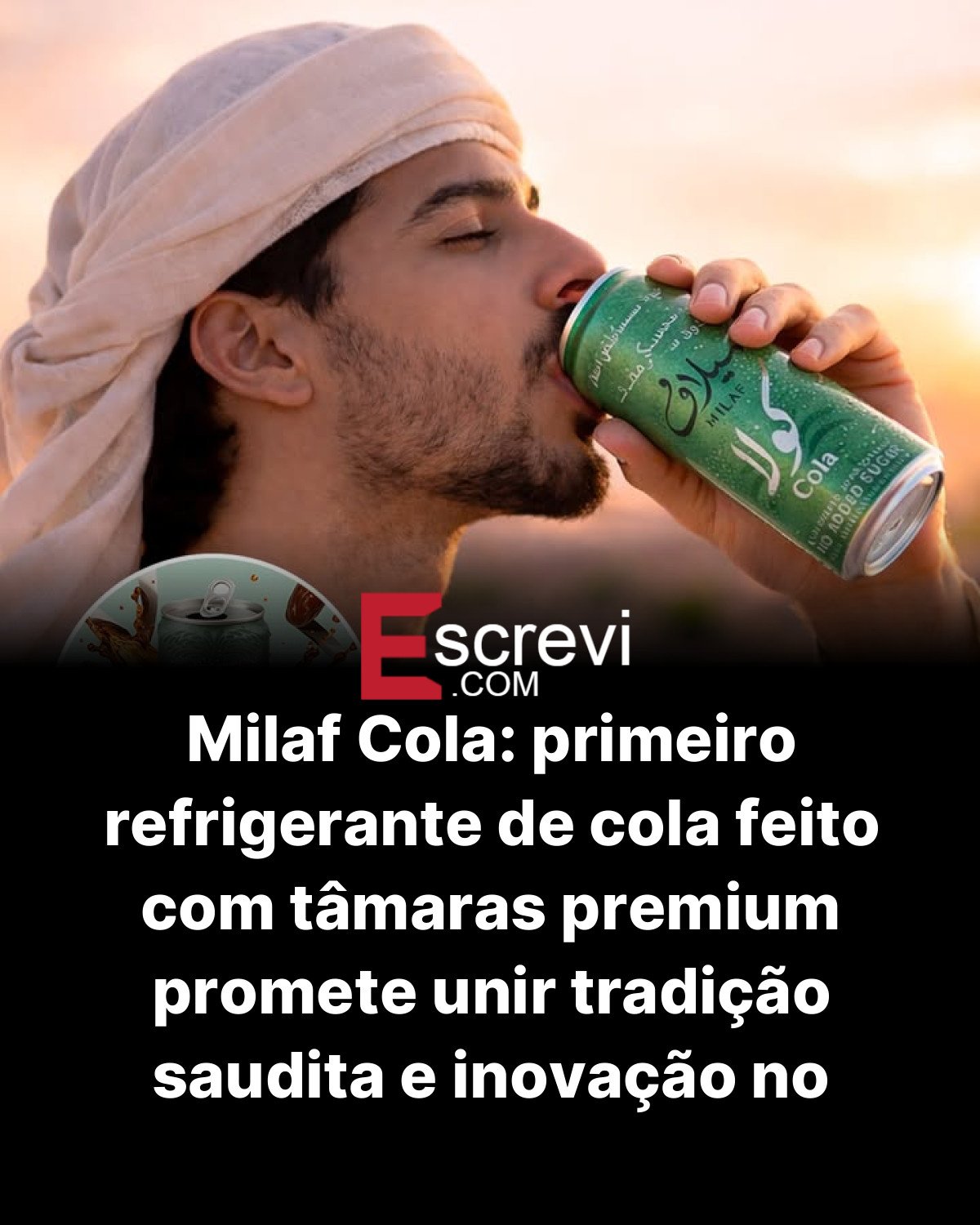 Milaf Cola: primeiro refrigerante de cola feito com tâmaras premium promete unir tradição saudita e inovação no mercado global card preto