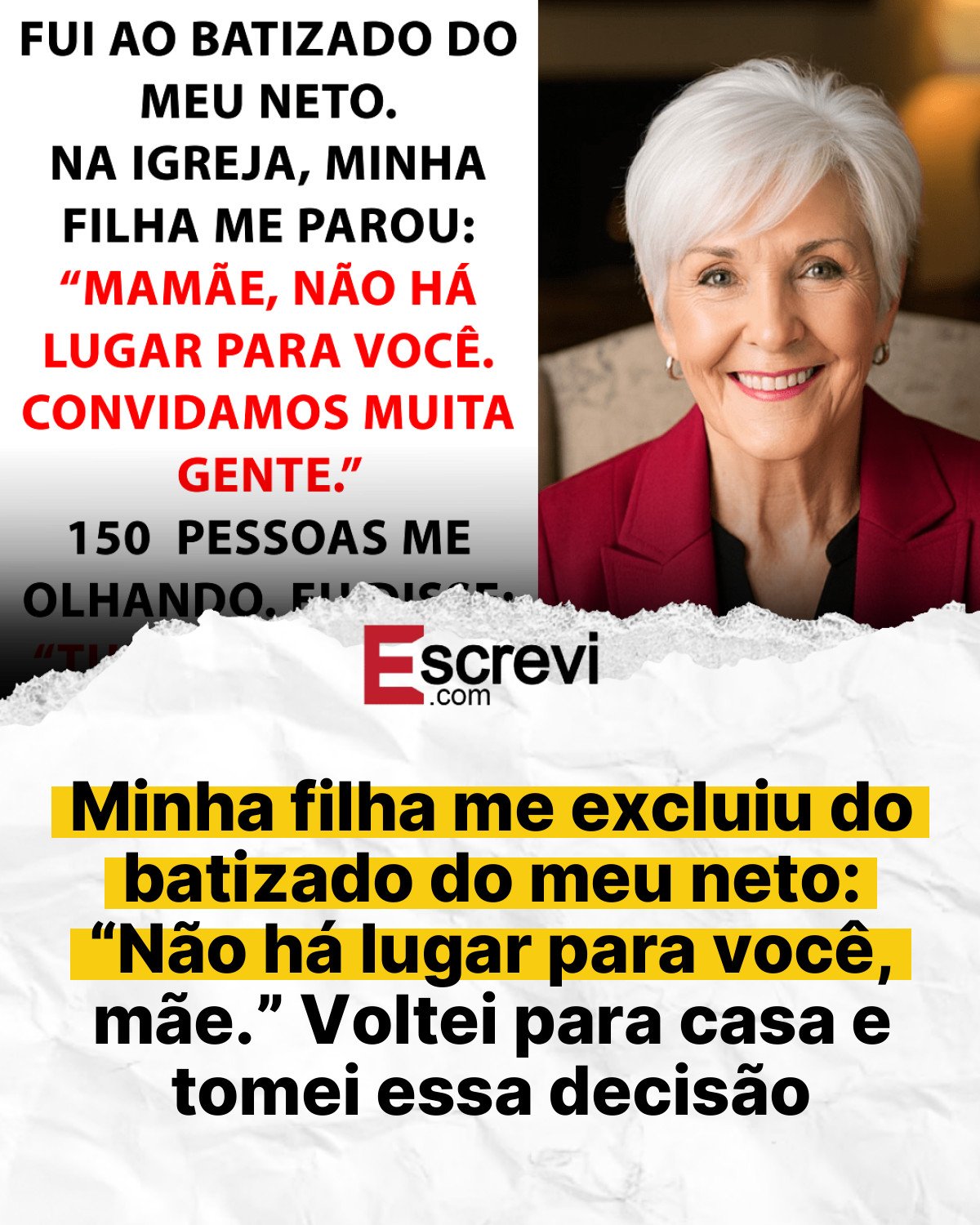 Minha filha me excluiu do batizado do meu neto: “Não há lugar para você, mãe.” Voltei para casa e tomei essa decisão card branco