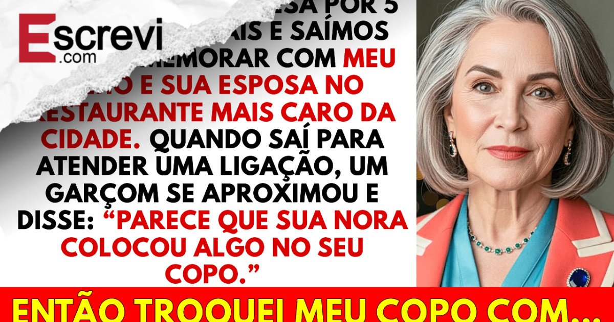 Minha nora colocou algo no meu copo, então troquei minha bebida pela do pai dela. Vinte minutos depois… imagem principal