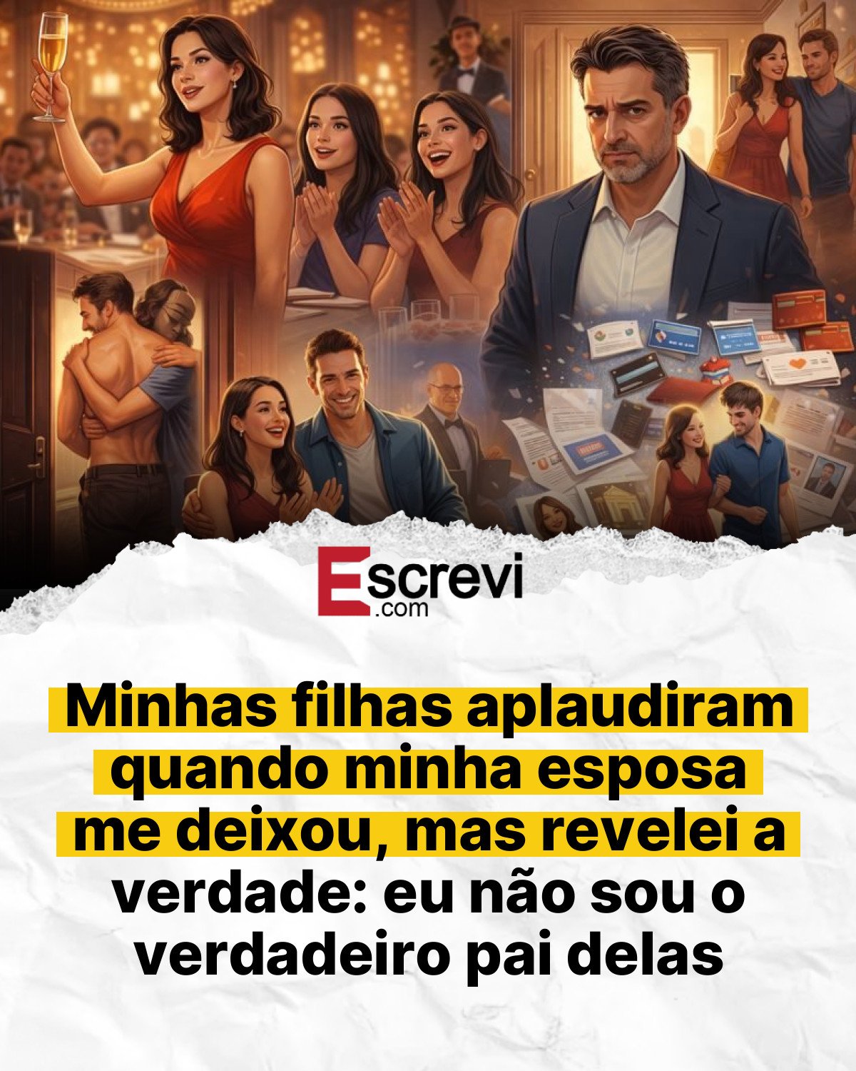 Minhas filhas aplaudiram quando minha esposa me deixou, mas revelei a verdade: eu não sou o verdadeiro pai delas card branco