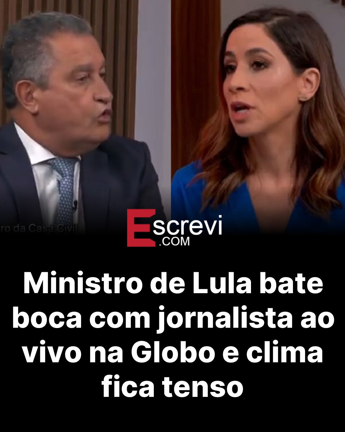 Ministro de Lula bate boca com jornalista ao vivo na Globo e clima fica tenso card preto