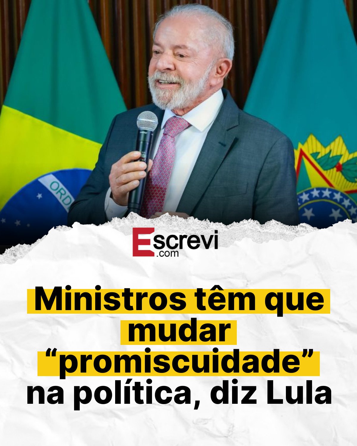 Ministros têm que mudar “promiscuidade” na política, diz Lula card branco