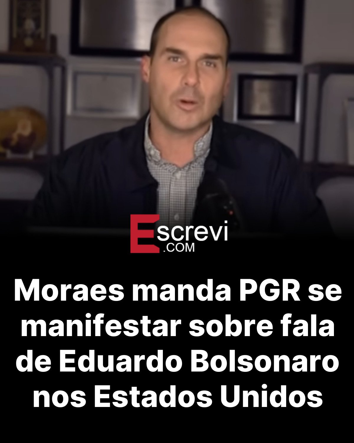 Moraes manda PGR se manifestar sobre fala de Eduardo Bolsonaro nos Estados Unidos card preto