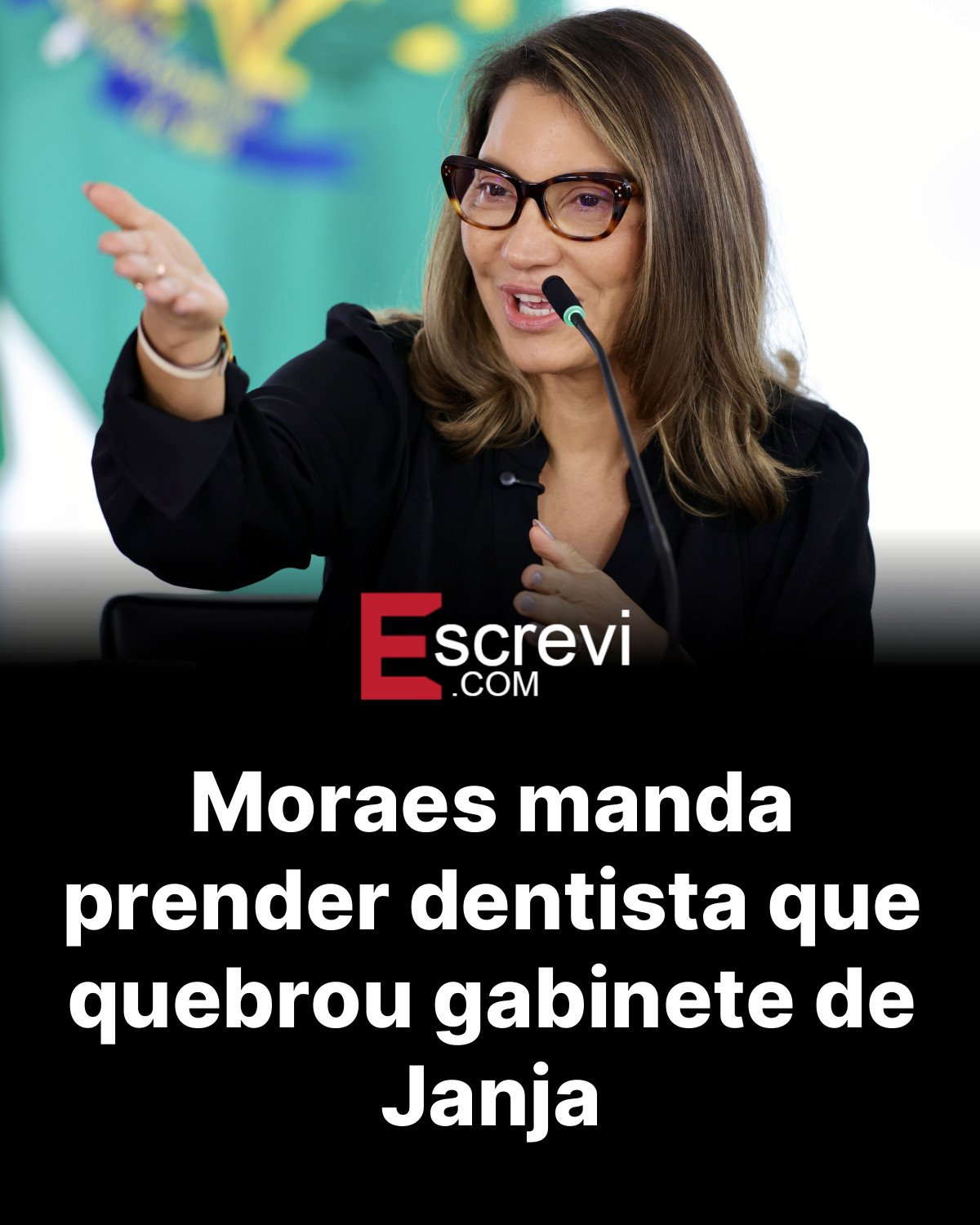 Moraes manda prender dentista que quebrou gabinete de Janja card preto