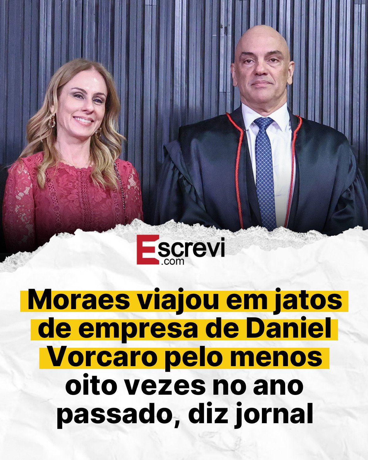 Moraes viajou em jatos de empresa de Daniel Vorcaro pelo menos oito vezes no ano passado, diz jornal card branco