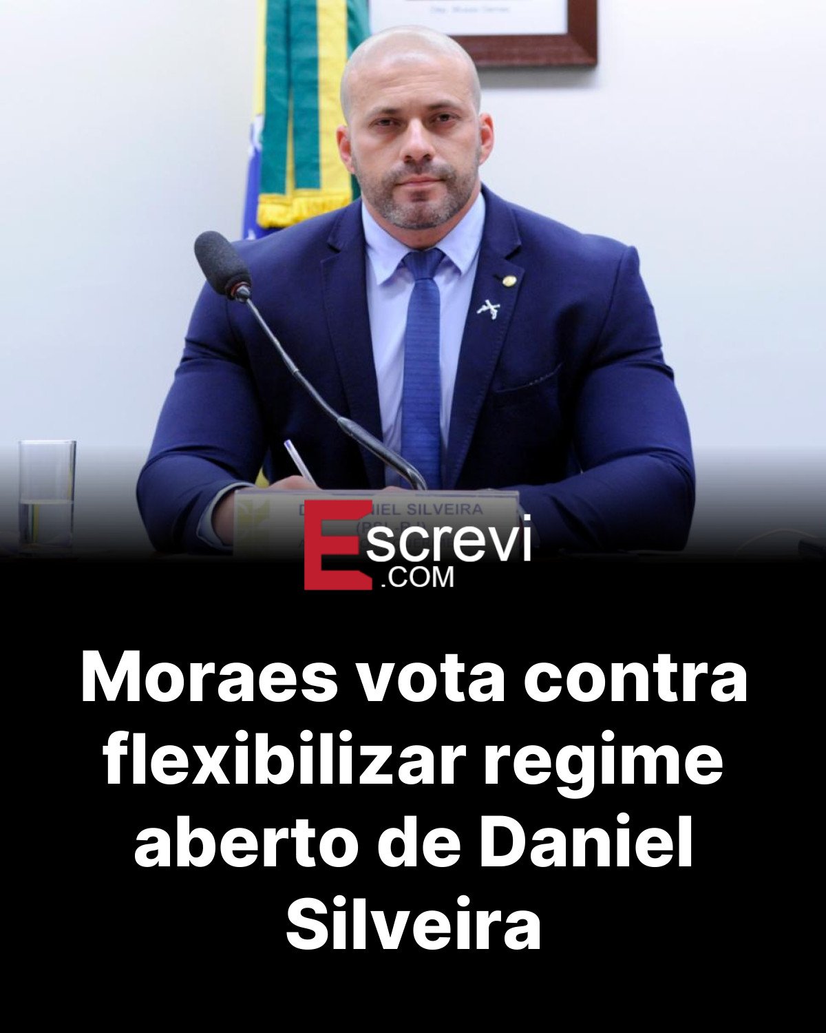 Moraes vota contra flexibilizar regime aberto de Daniel Silveira card preto