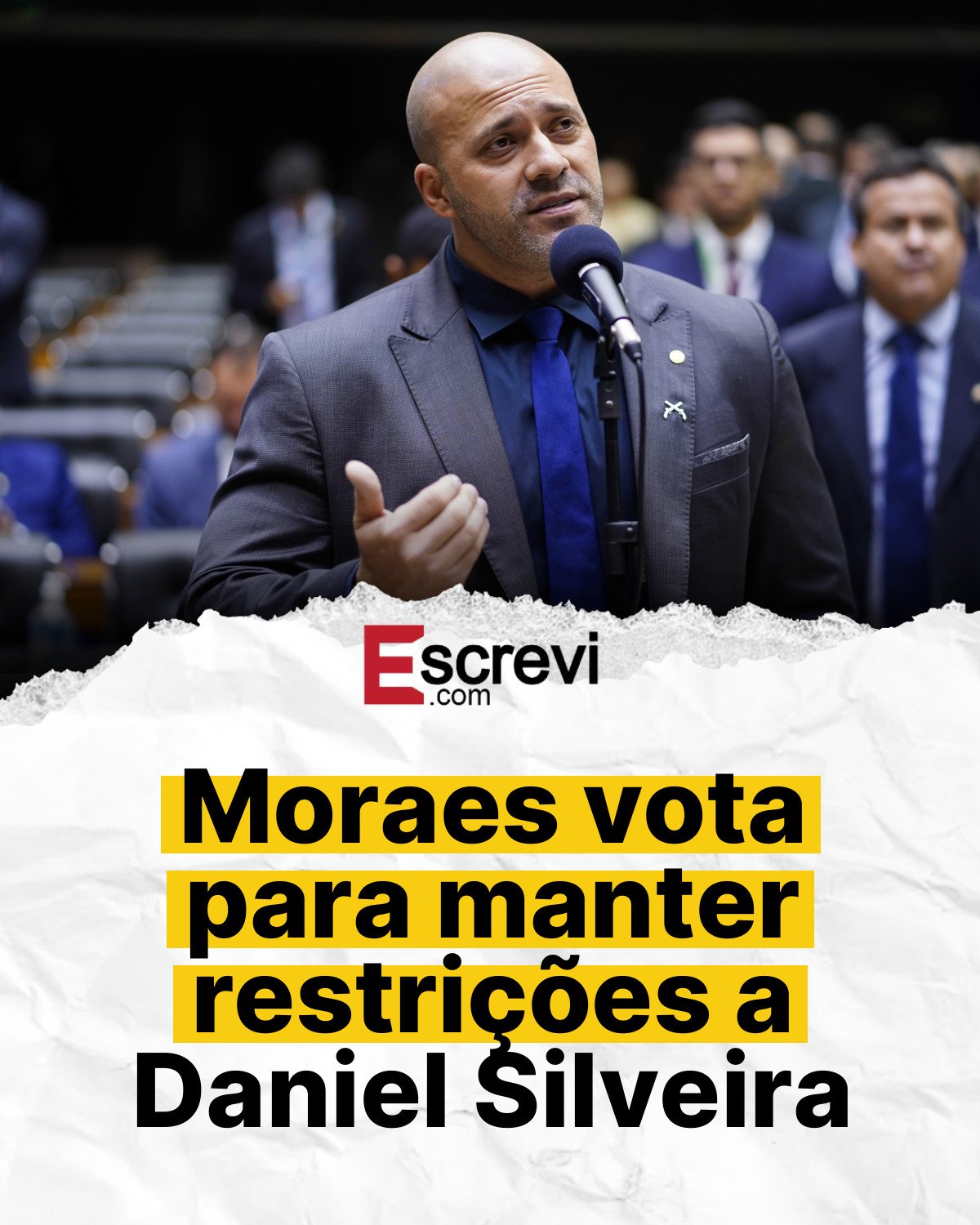 Moraes vota para manter restrições a Daniel Silveira card branco
