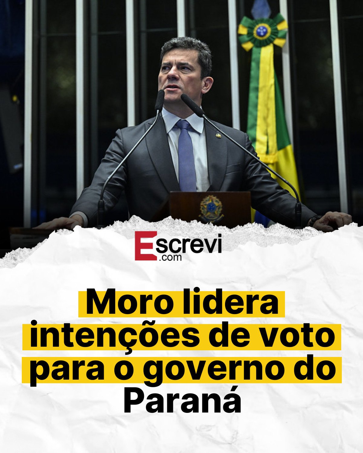 Moro lidera intenções de voto para o governo do Paraná card branco