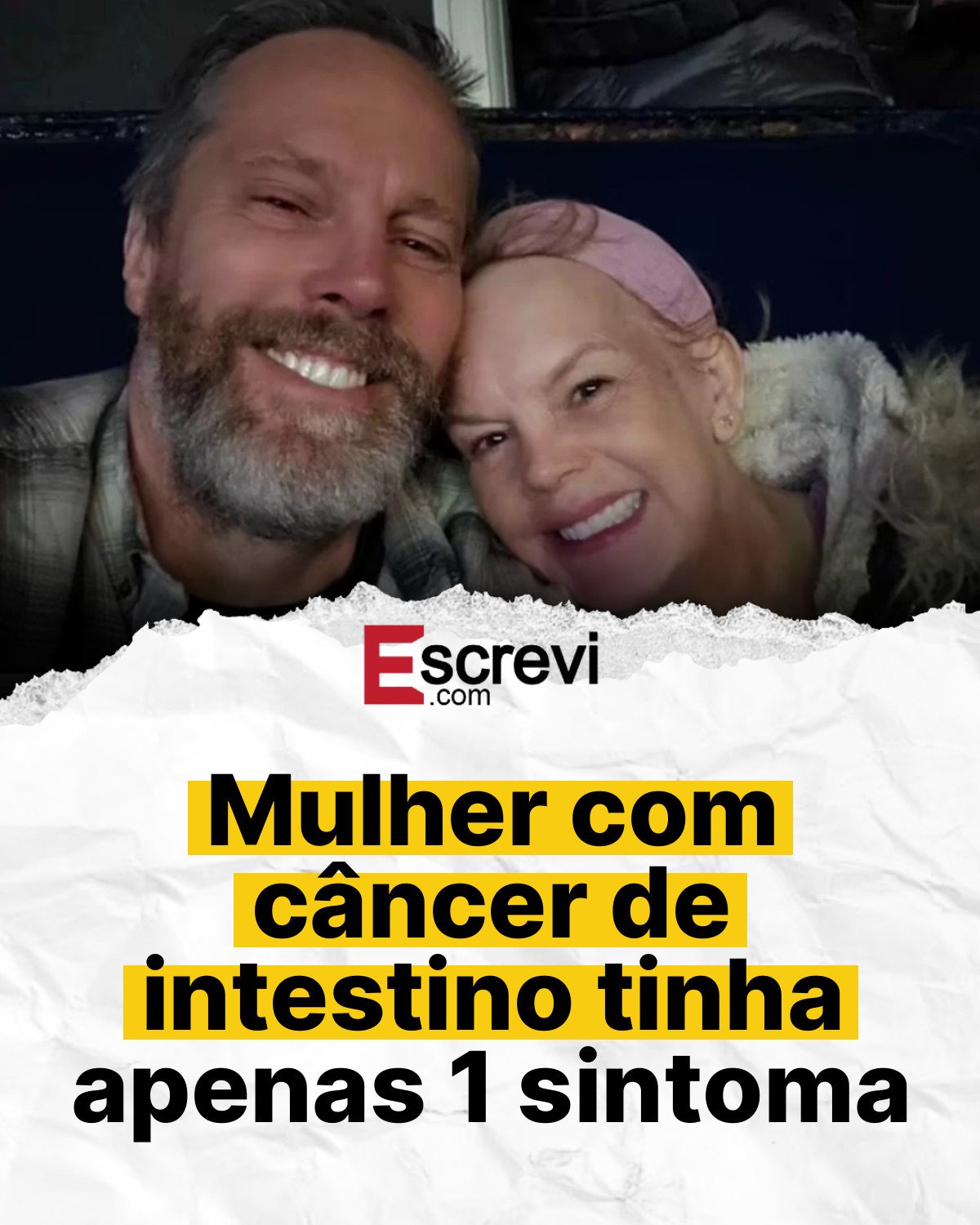 Mulher com câncer de intestino tinha apenas 1 sintoma card branco