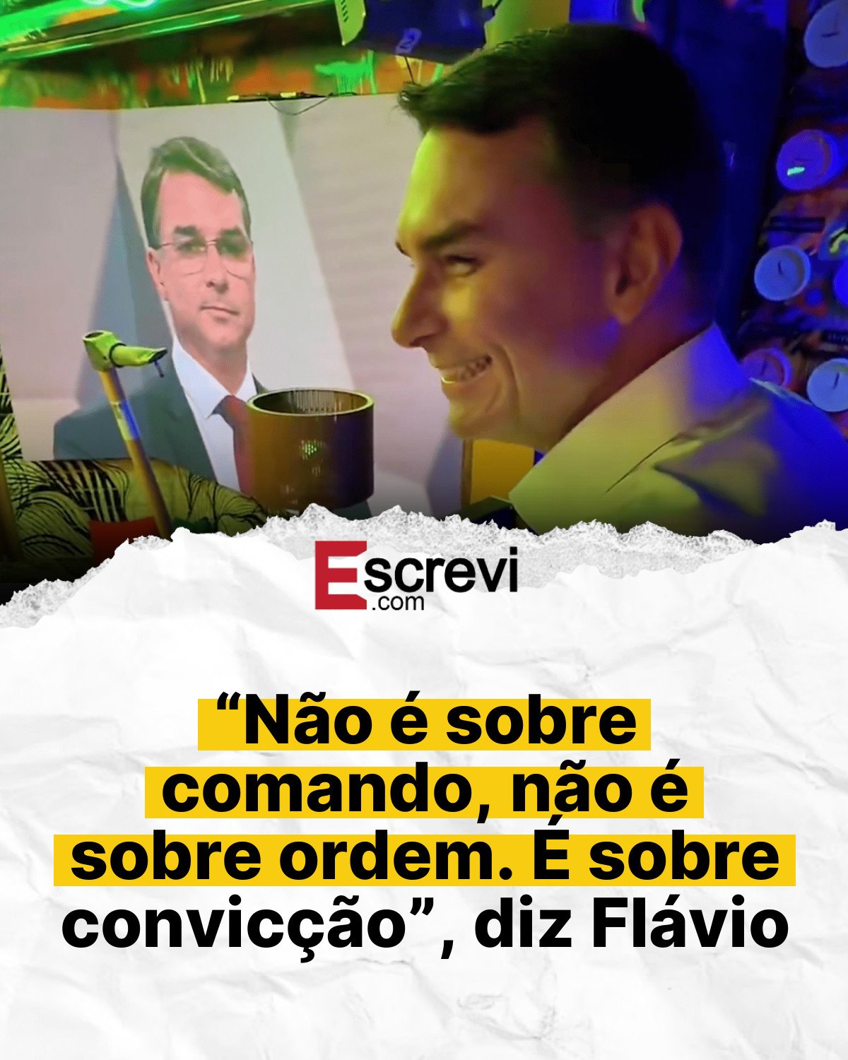 “Não é sobre comando, não é sobre ordem. É sobre convicção”, diz Flávio card branco