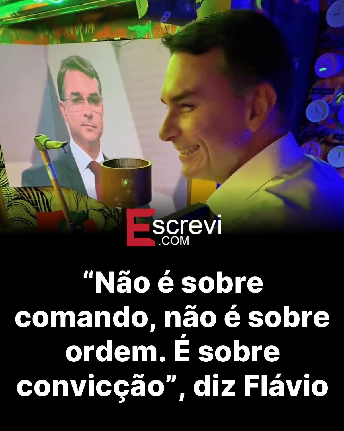“Não é sobre comando, não é sobre ordem. É sobre convicção”, diz Flávio card preto