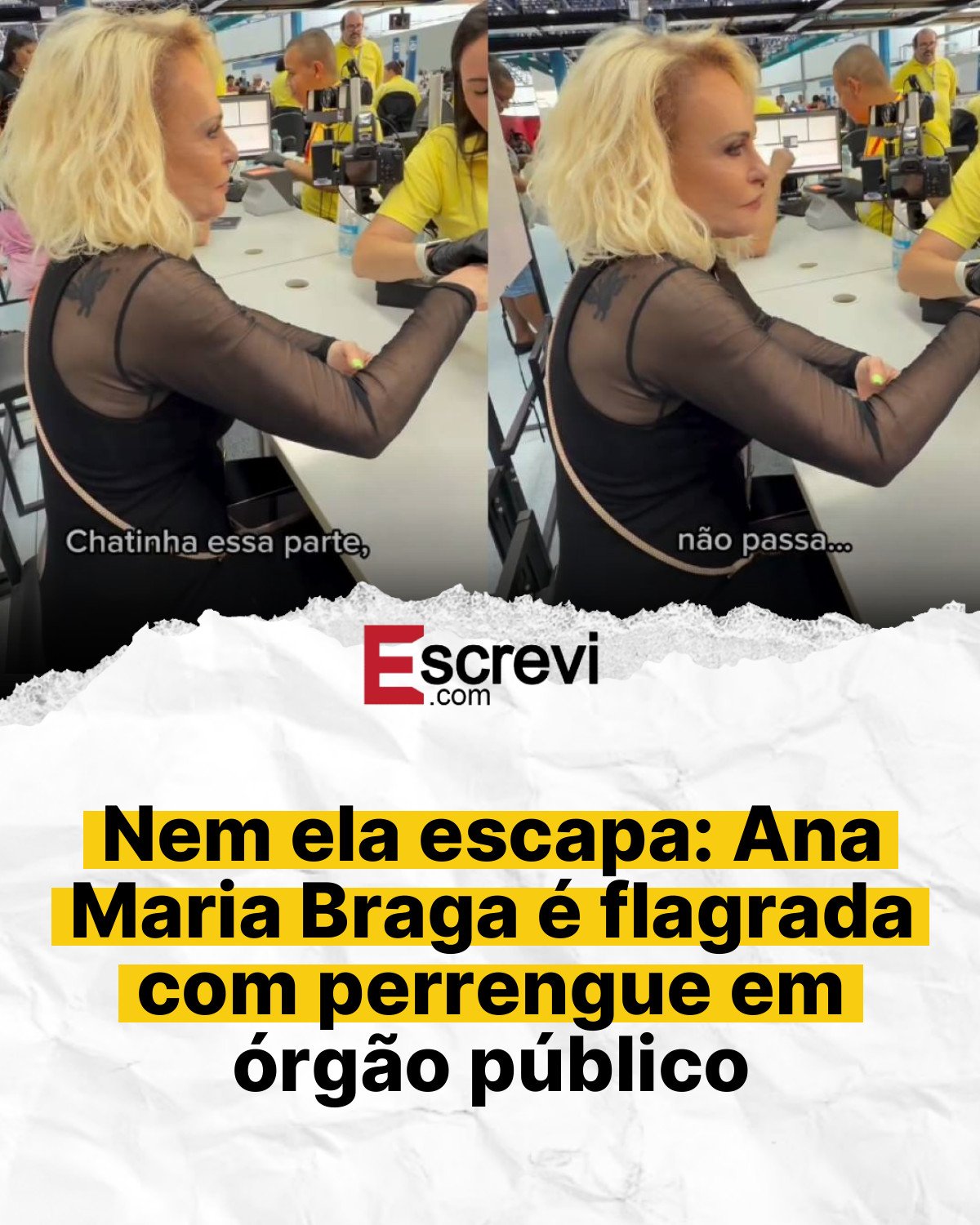 Nem ela escapa: Ana Maria Braga é flagrada com perrengue em órgão público card branco