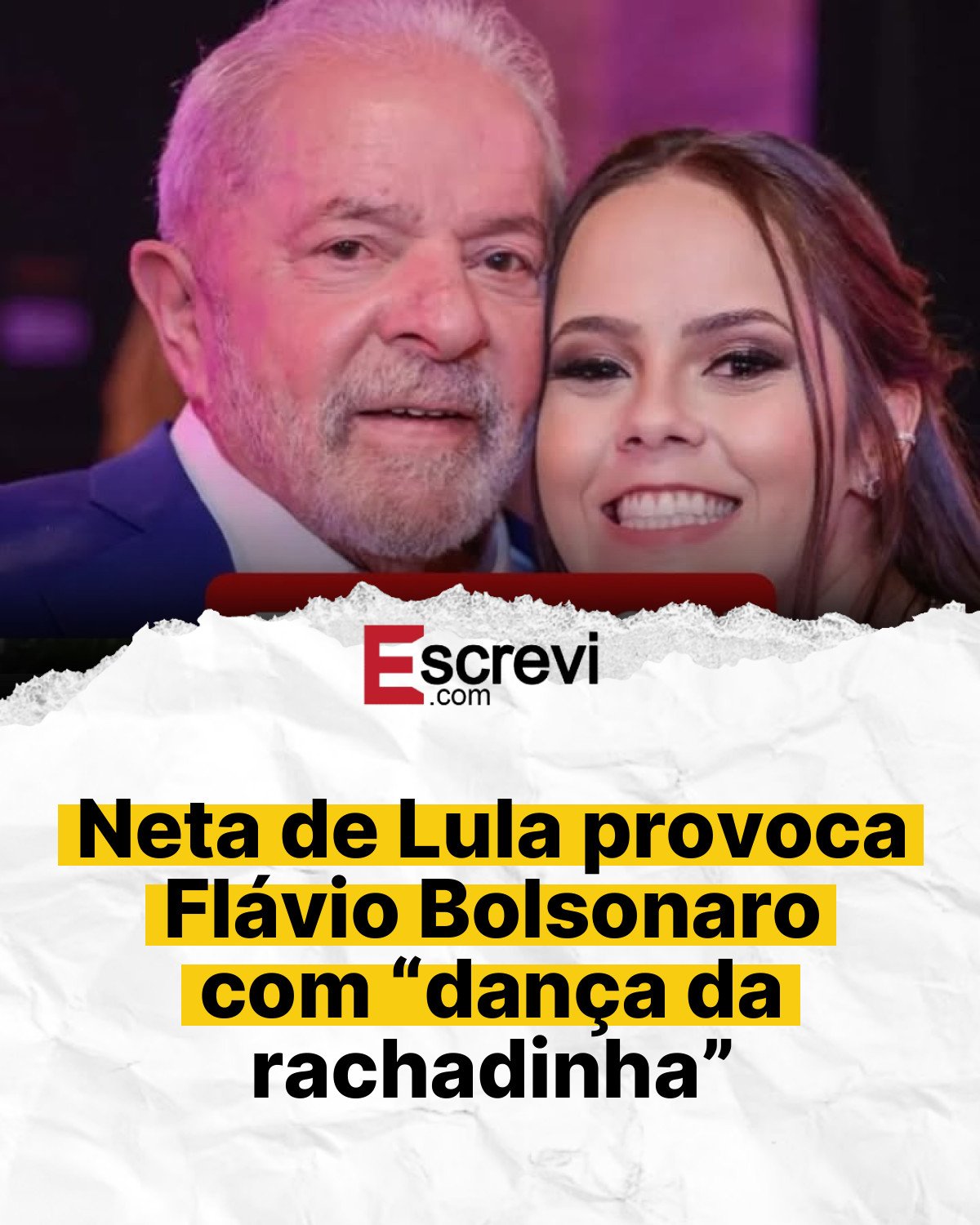 Neta de Lula provoca Flávio Bolsonaro com “dança da rachadinha” card branco