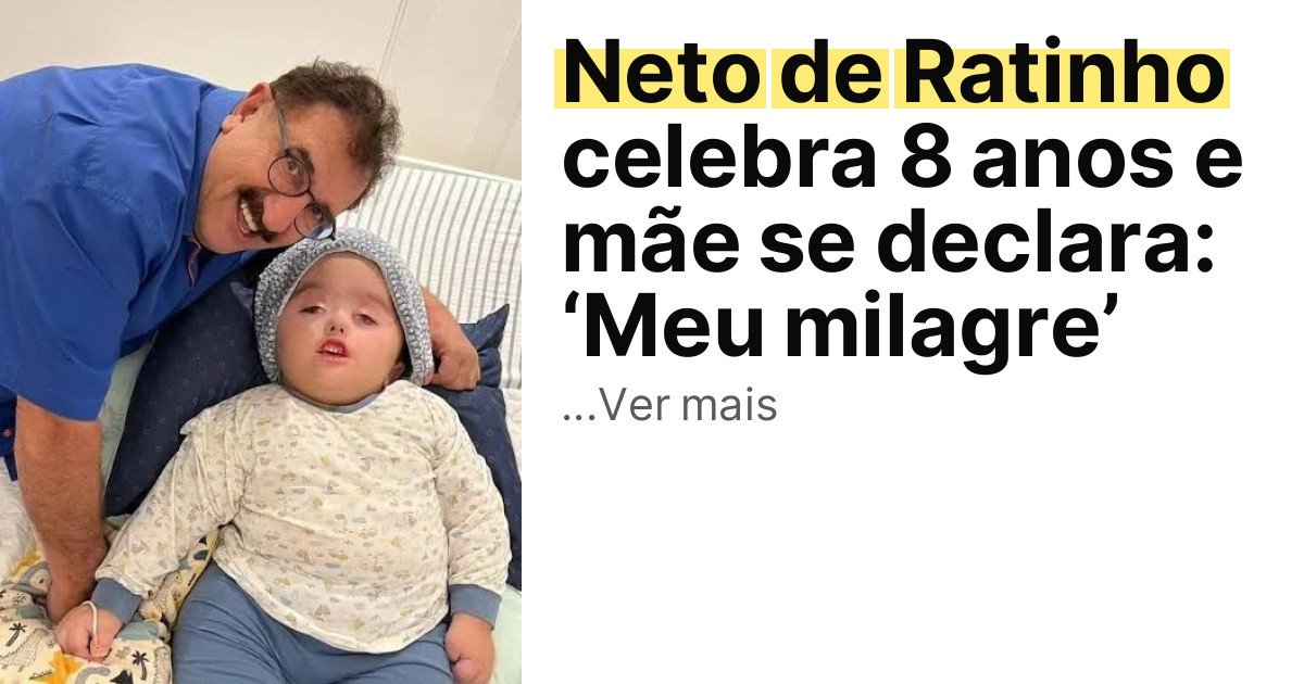Neto de Ratinho celebra 8 anos e mãe se declara: ‘Meu milagre’ imagem principal