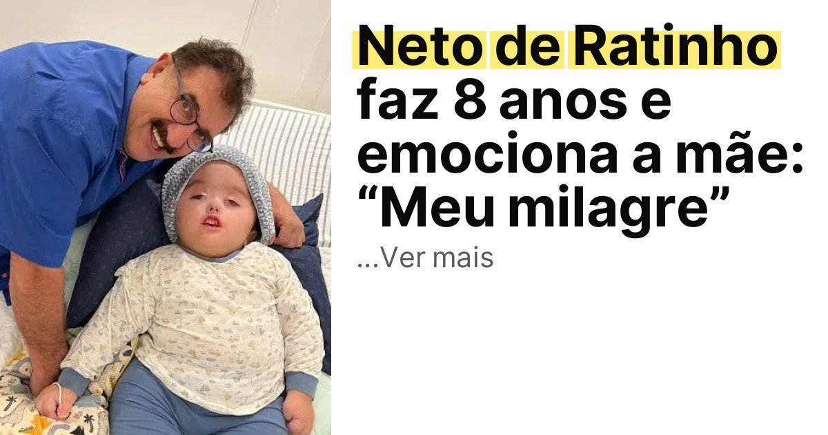 Neto de Ratinho faz 8 anos e emociona a mãe: “Meu milagre” imagem principal