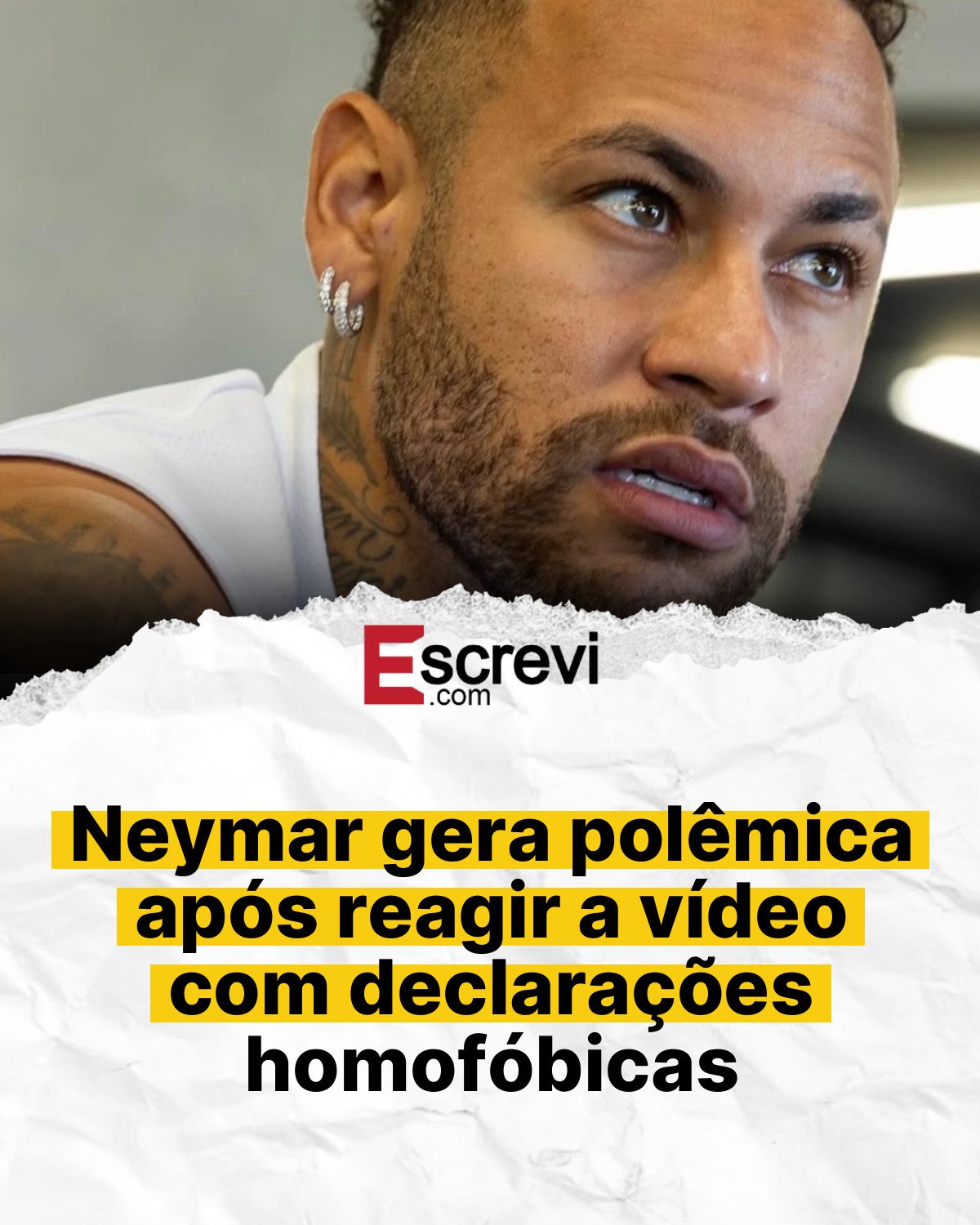 Neymar gera polêmica após reagir a vídeo com declarações homofóbicas card branco
