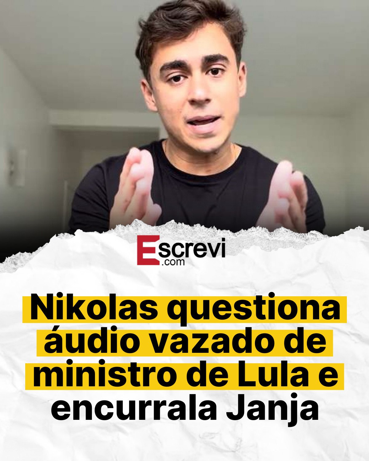 Nikolas questiona áudio vazado de ministro de Lula e encurrala Janja card branco