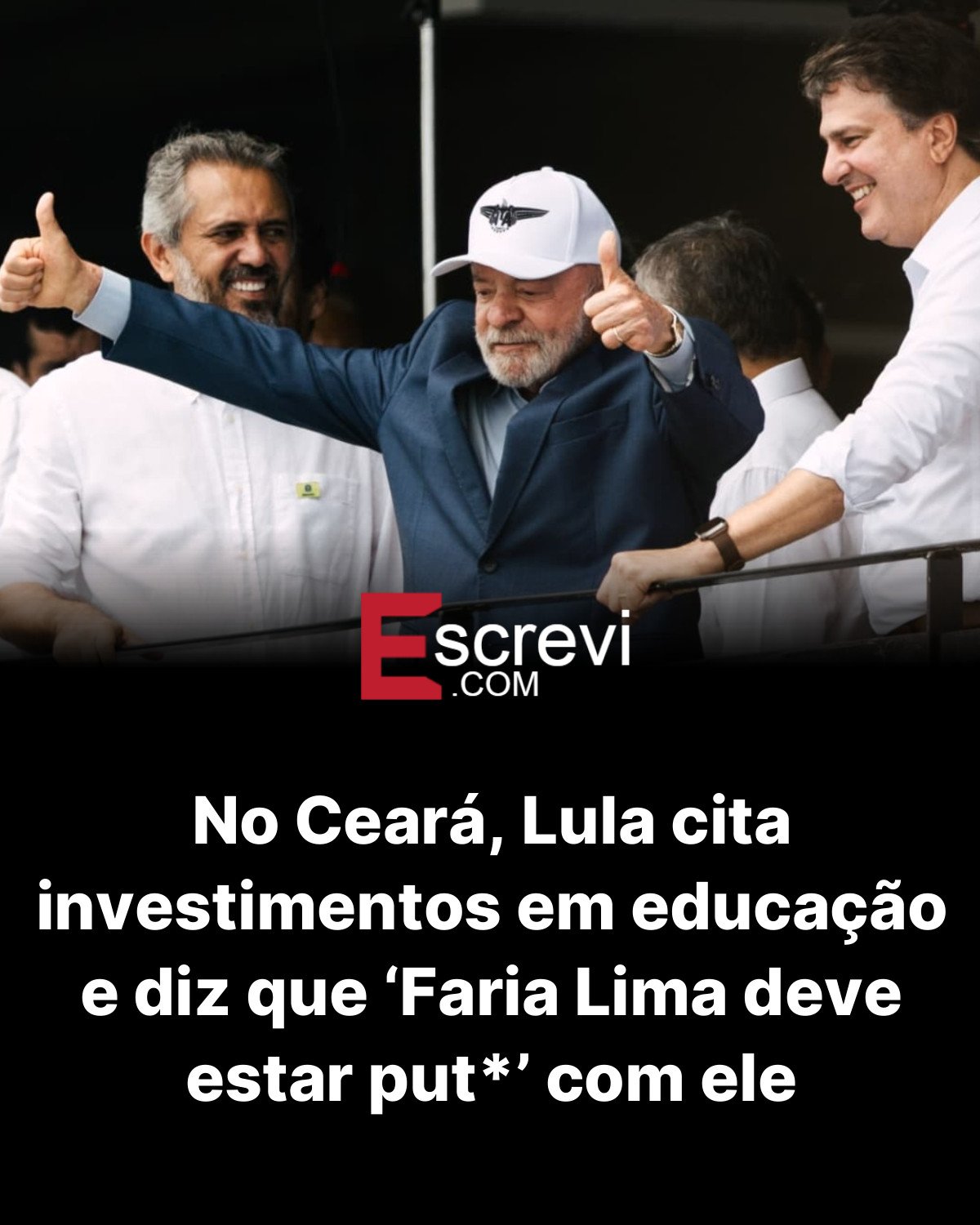 No Ceará, Lula cita investimentos em educação e diz que ‘Faria Lima deve estar put*’ com ele card preto