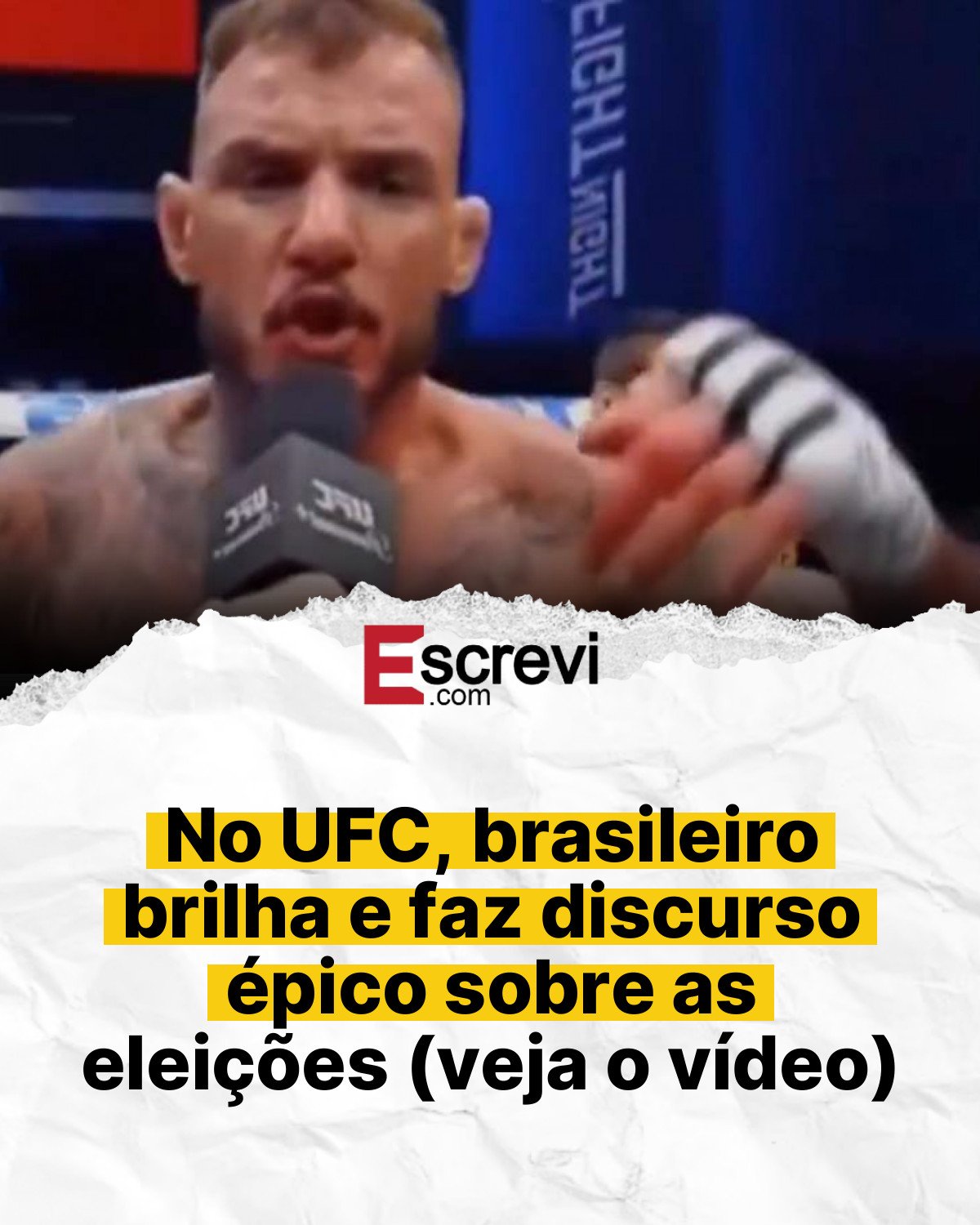 No UFC, brasileiro brilha e faz discurso épico sobre as eleições (veja o vídeo) card branco
