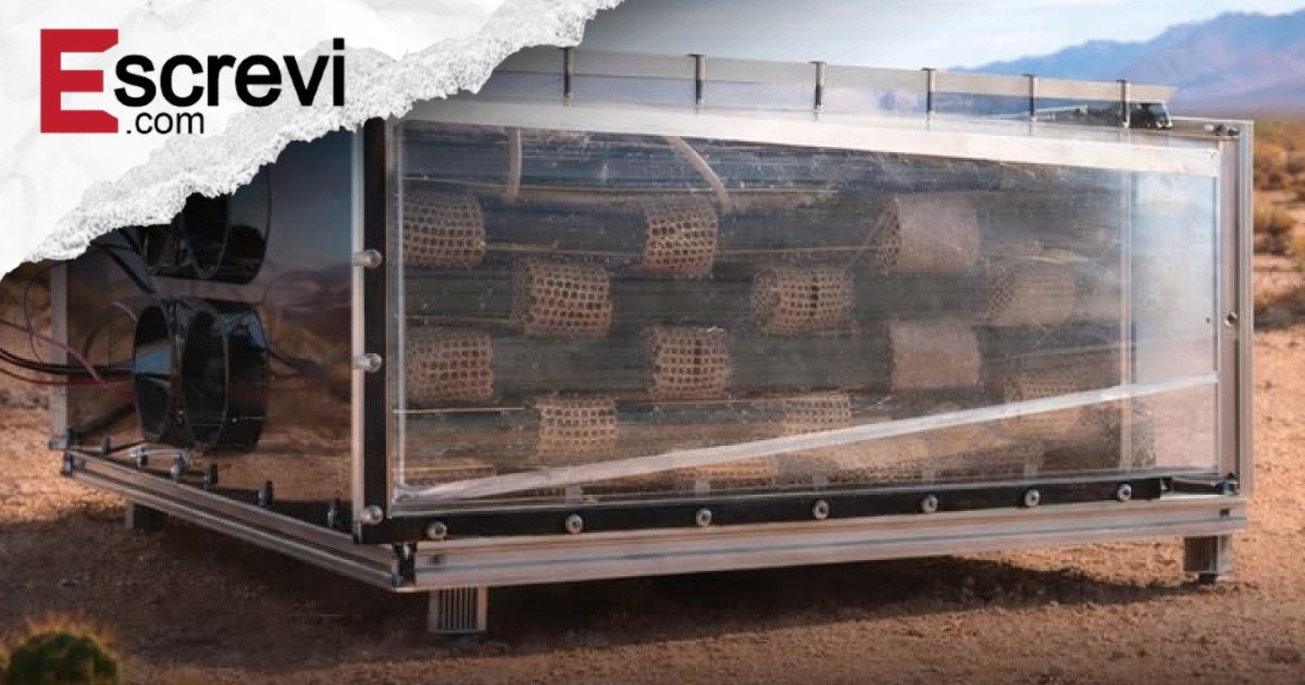 Nobel de 2025: Máquina de Omar Yaghi extrai 1.000 litros de água potável por dia direto do ar usando energia solar imagem principal