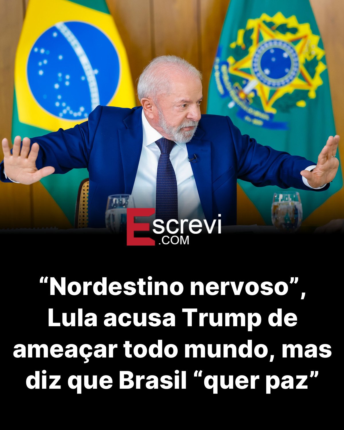 “Nordestino nervoso”, Lula acusa Trump de ameaçar todo mundo, mas diz que Brasil “quer paz” card preto