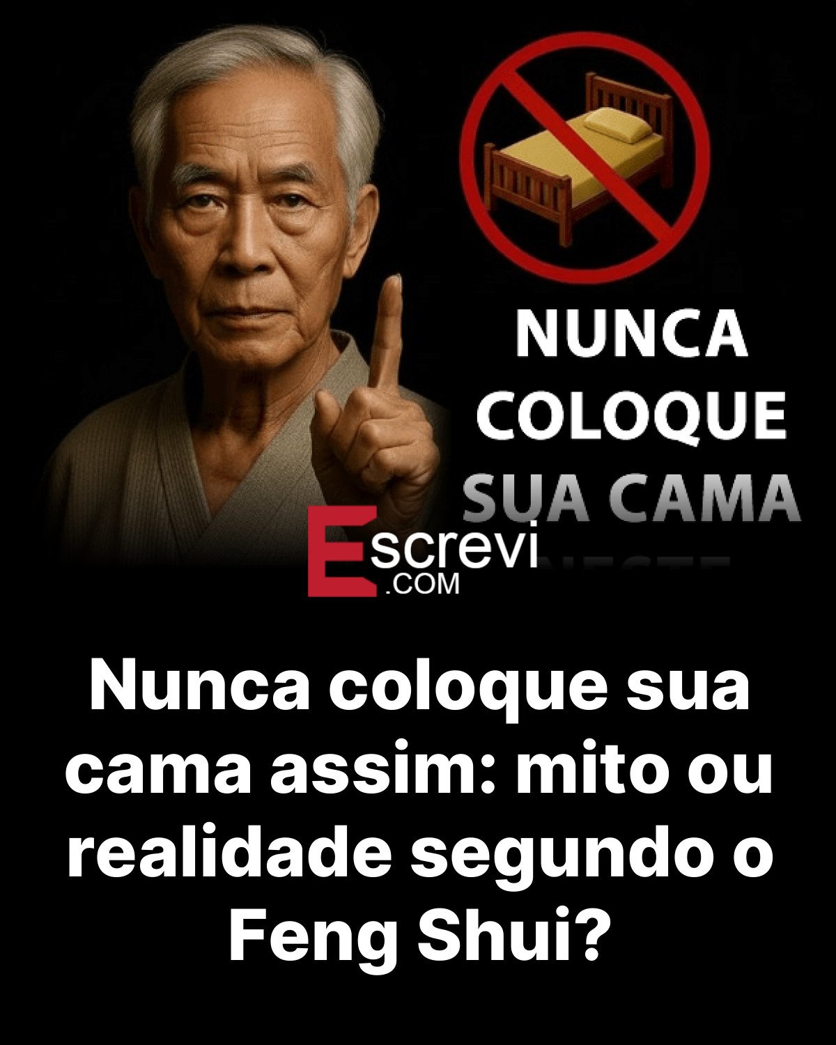 Nunca coloque sua cama assim: mito ou realidade segundo o Feng Shui? card preto