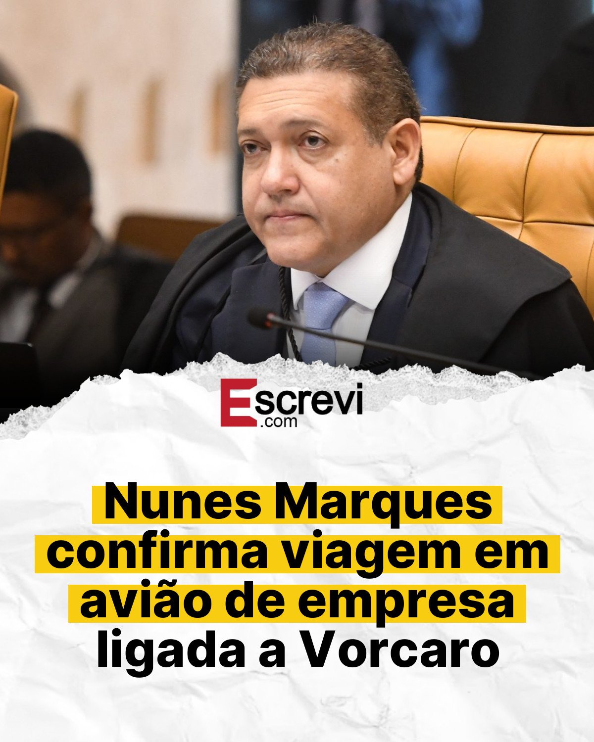 Nunes Marques confirma viagem em avião de empresa ligada a Vorcaro card branco