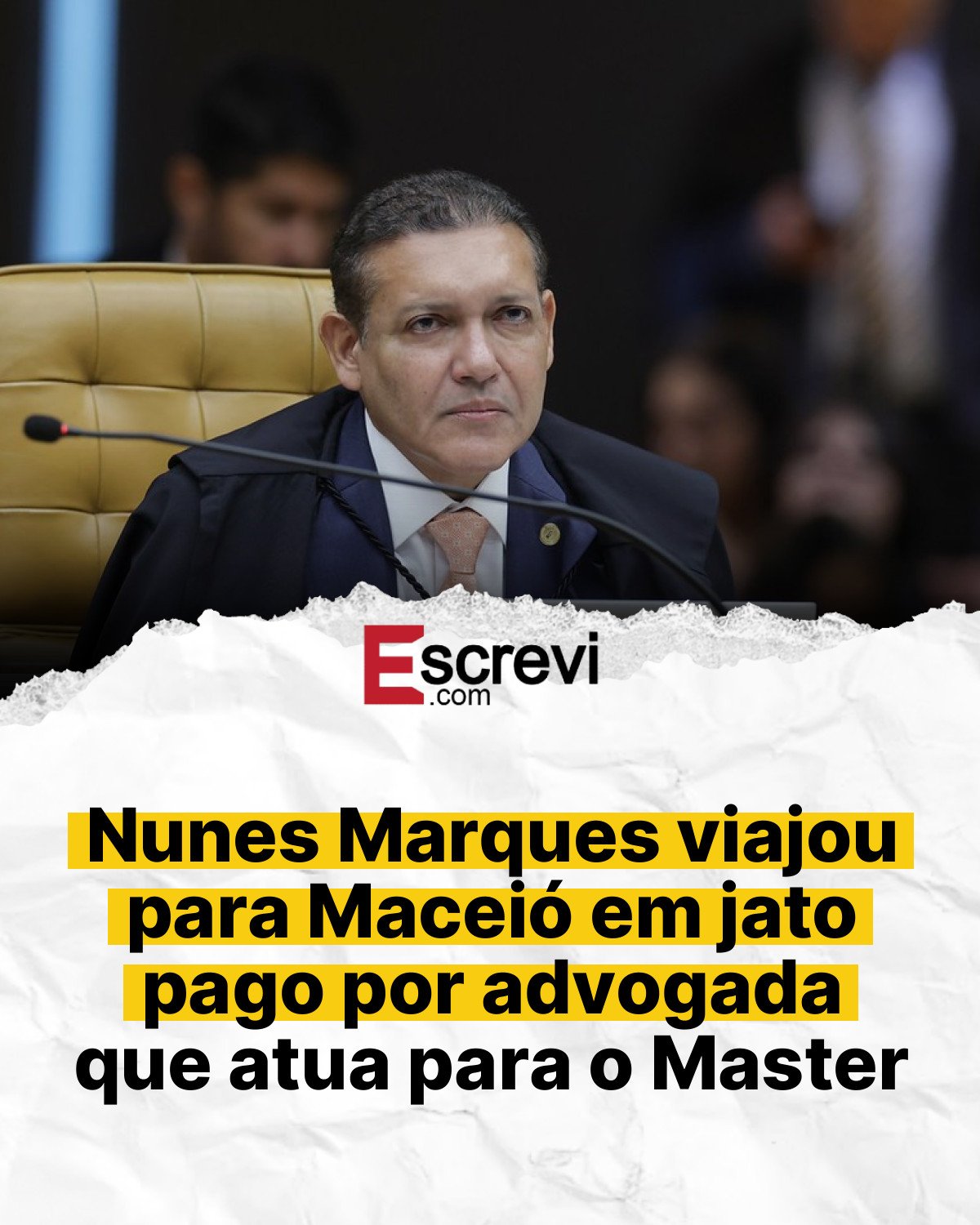Nunes Marques viajou para Maceió em jato pago por advogada que atua para o Master card branco