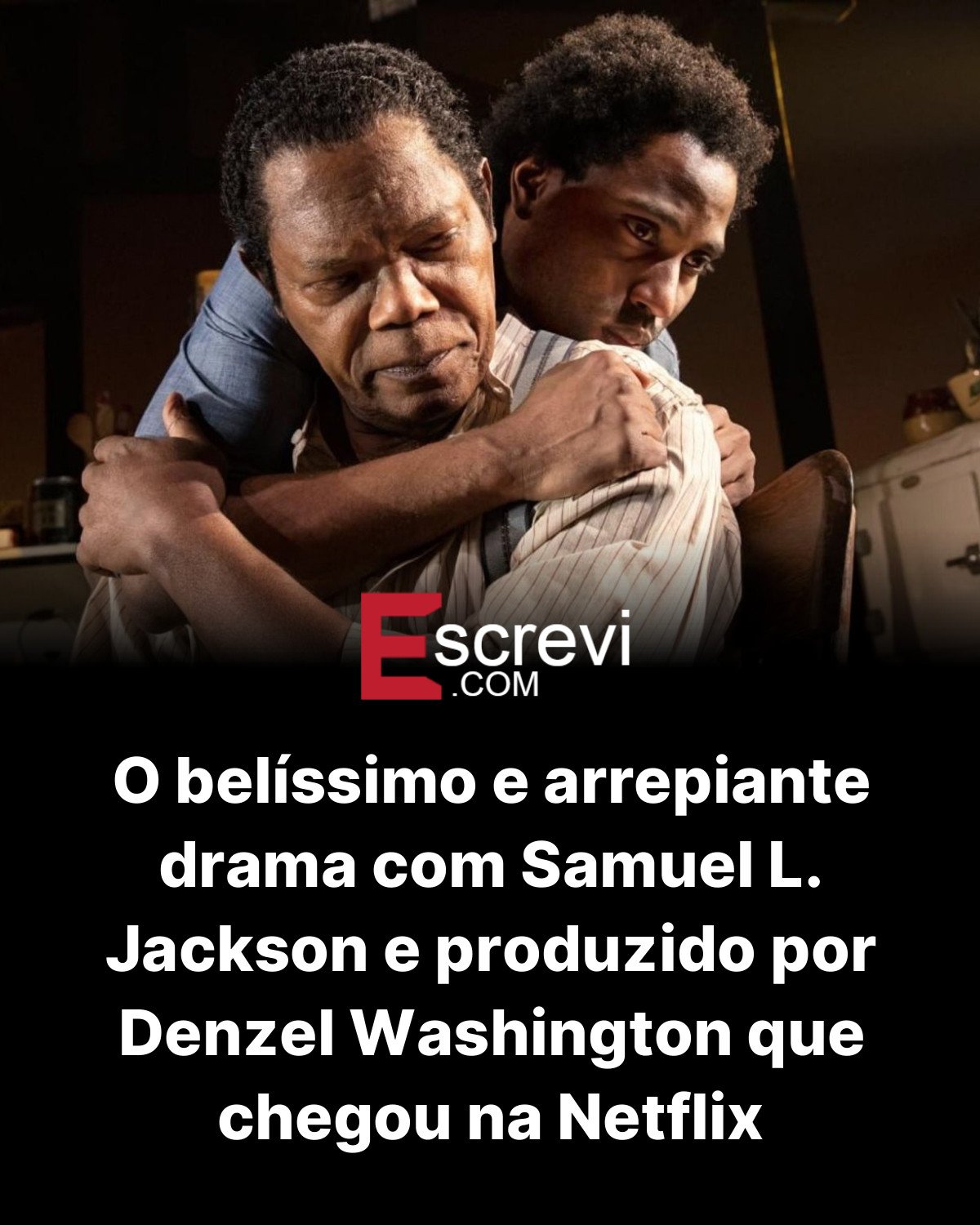 O belíssimo e arrepiante drama com Samuel L. Jackson e produzido por Denzel Washington que chegou na Netflix card preto