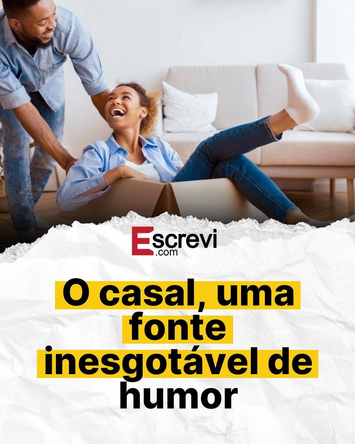 O casal, uma fonte inesgotável de humor card branco