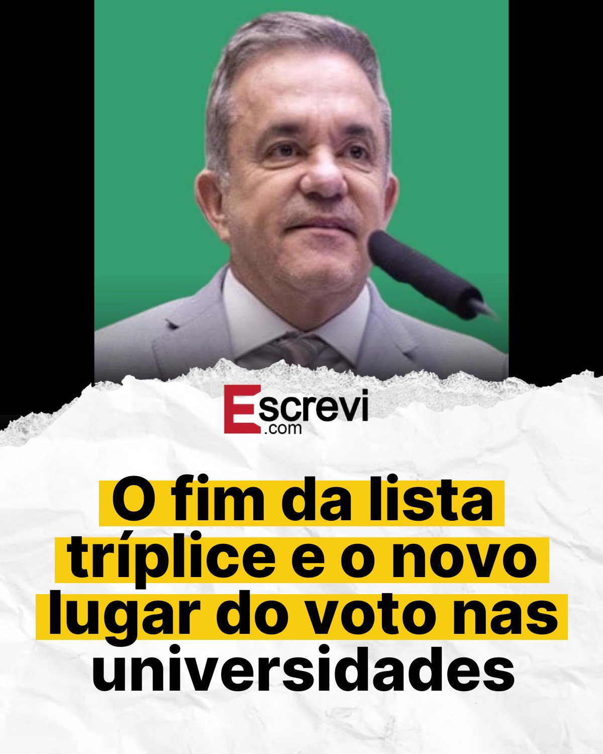 O fim da lista tríplice e o novo lugar do voto nas universidades card branco