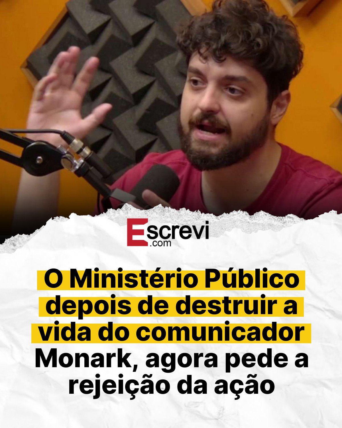 O Ministério Público depois de destruir a vida do comunicador Monark, agora pede a rejeição da ação card branco