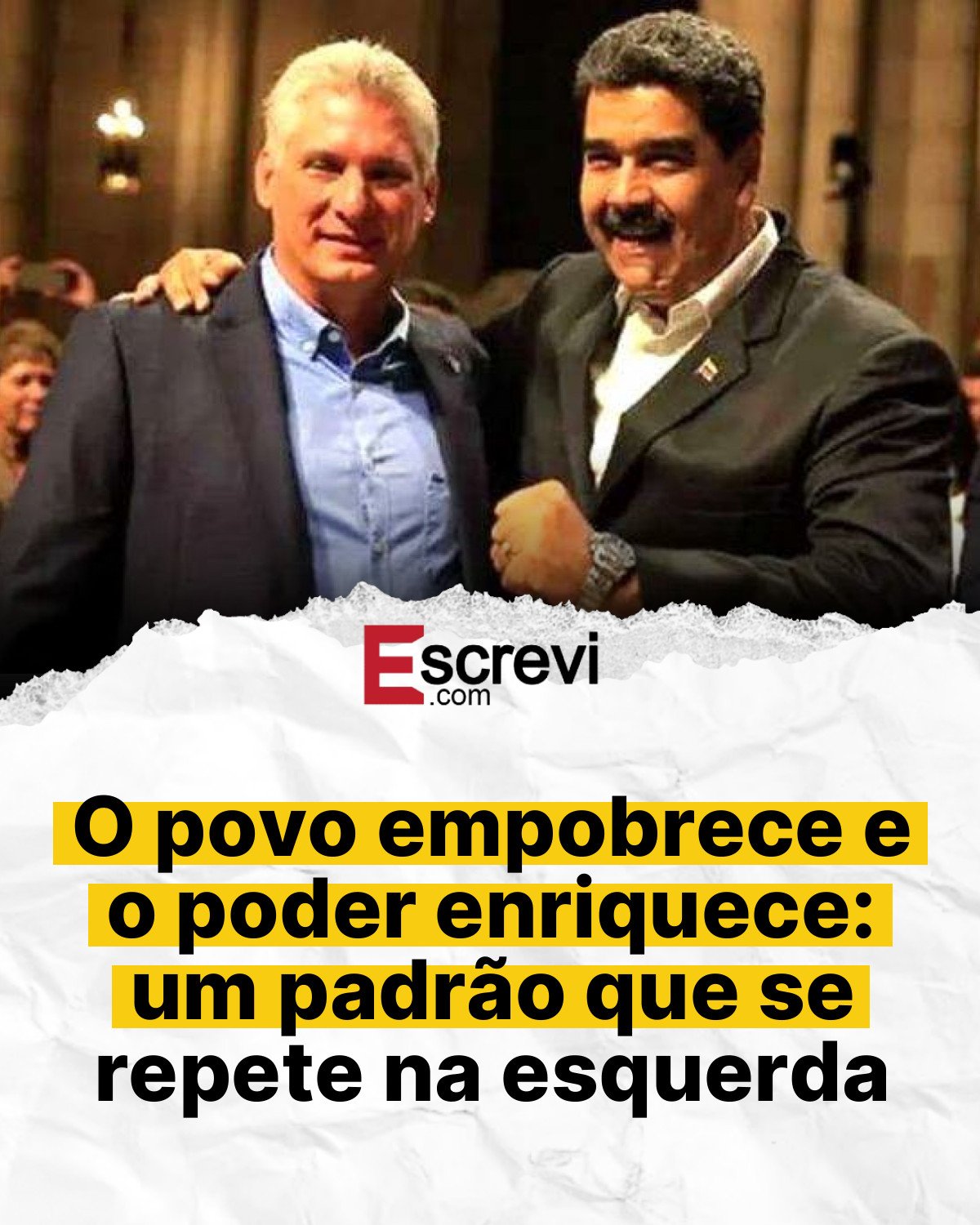 O povo empobrece e o poder enriquece: um padrão que se repete na esquerda card branco