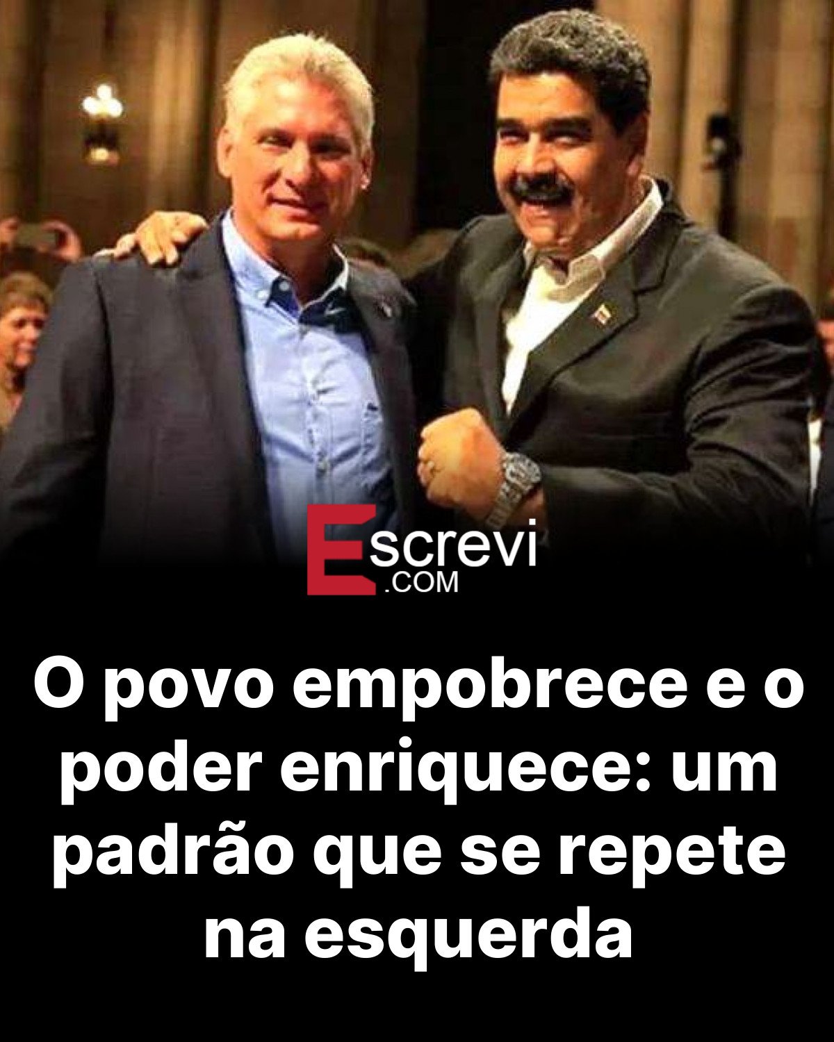 O povo empobrece e o poder enriquece: um padrão que se repete na esquerda card preto