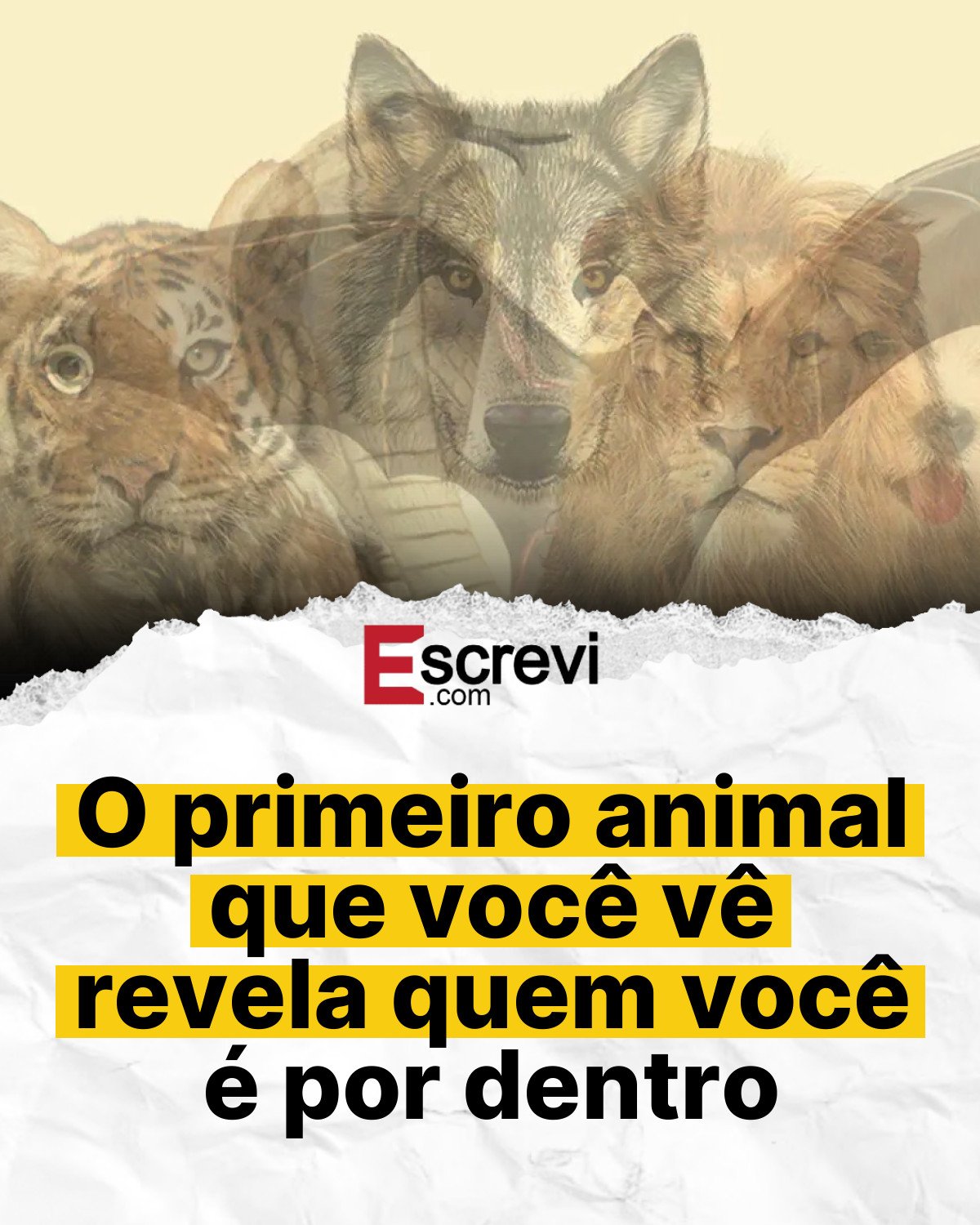 O primeiro animal que você vê revela quem você é por dentro card branco