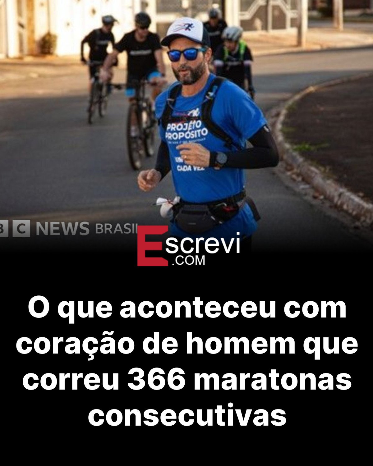 O que aconteceu com coração de homem que correu 366 maratonas consecutivas card preto