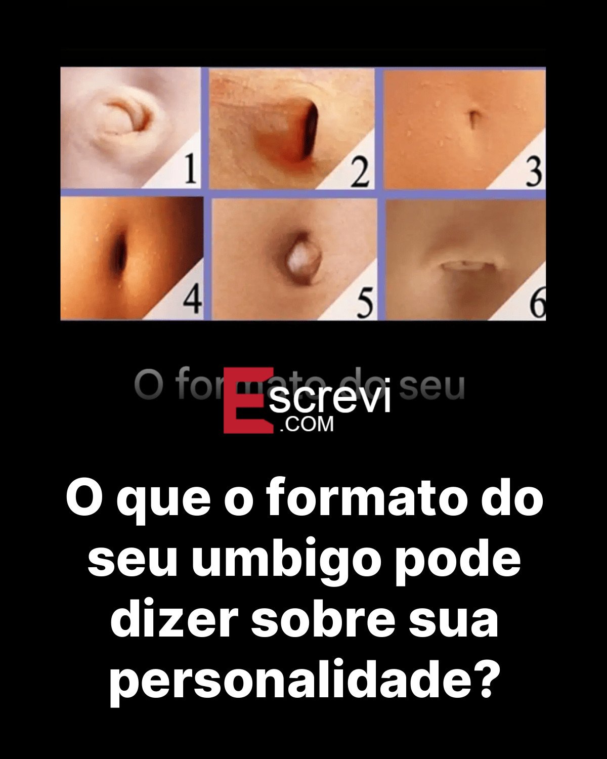 O que o formato do seu umbigo pode dizer sobre sua personalidade? card preto