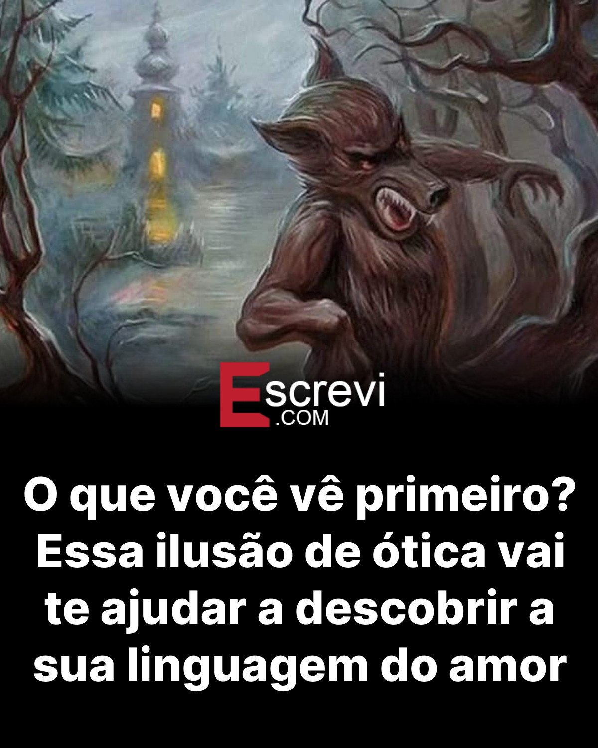 O que você vê primeiro? Essa ilusão de ótica vai te ajudar a descobrir a sua linguagem do amor card preto