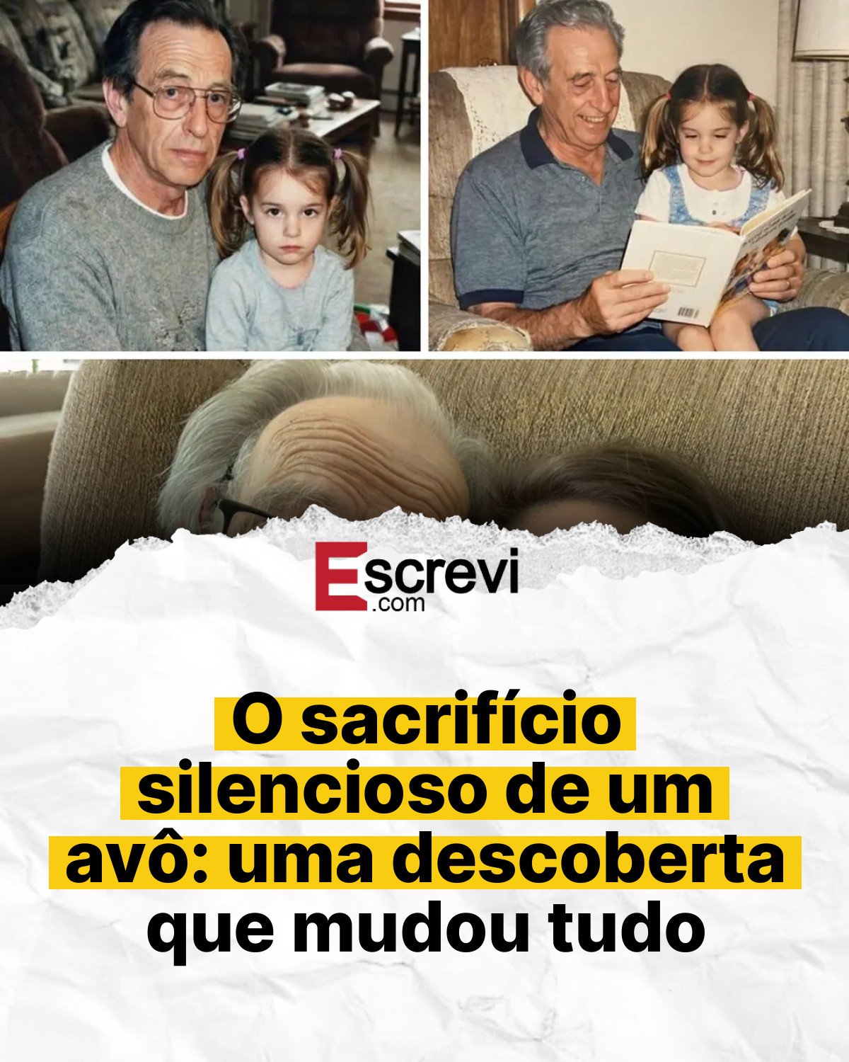 O sacrifício silencioso de um avô: uma descoberta que mudou tudo card branco