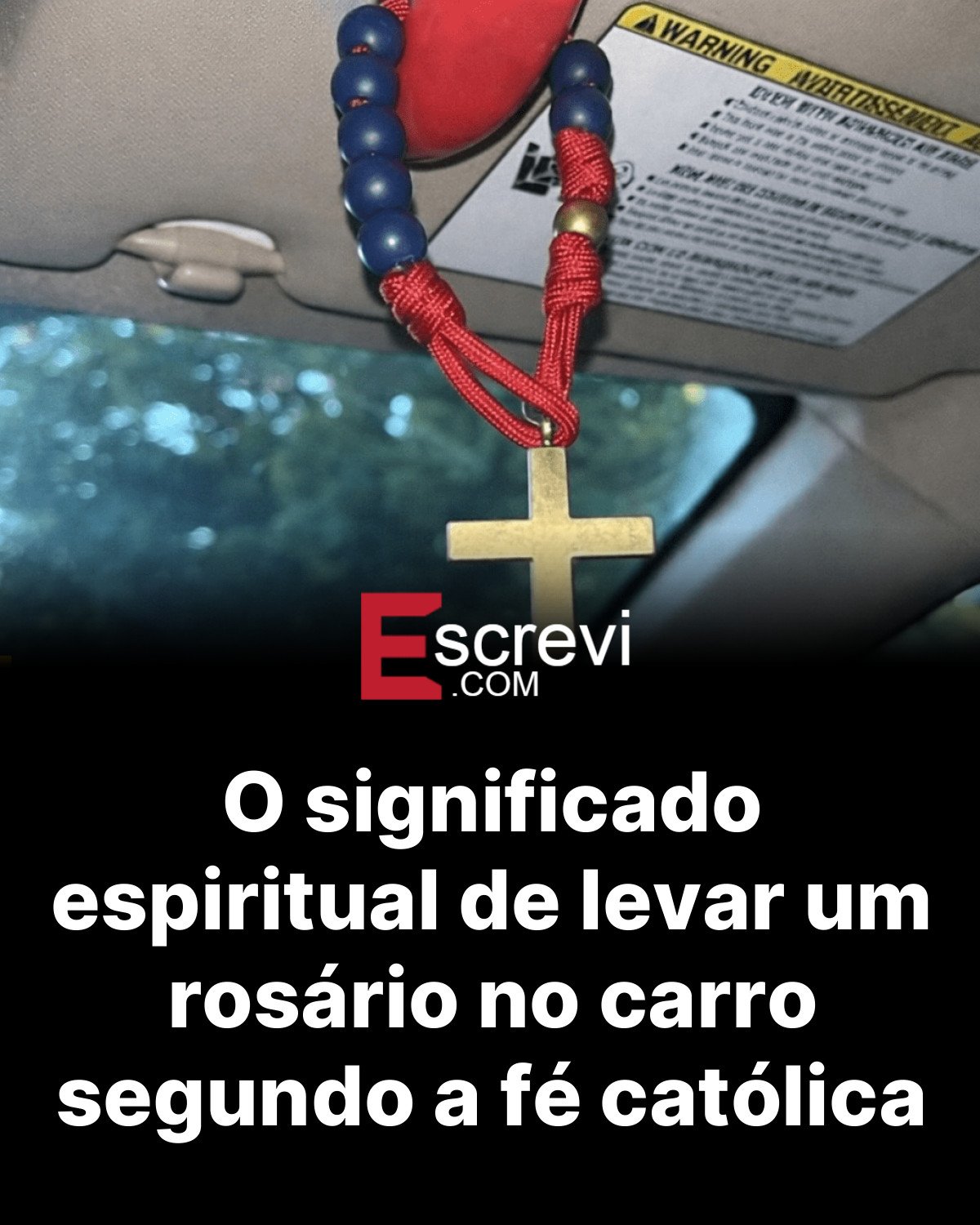 O significado espiritual de levar um rosário no carro segundo a fé católica card preto